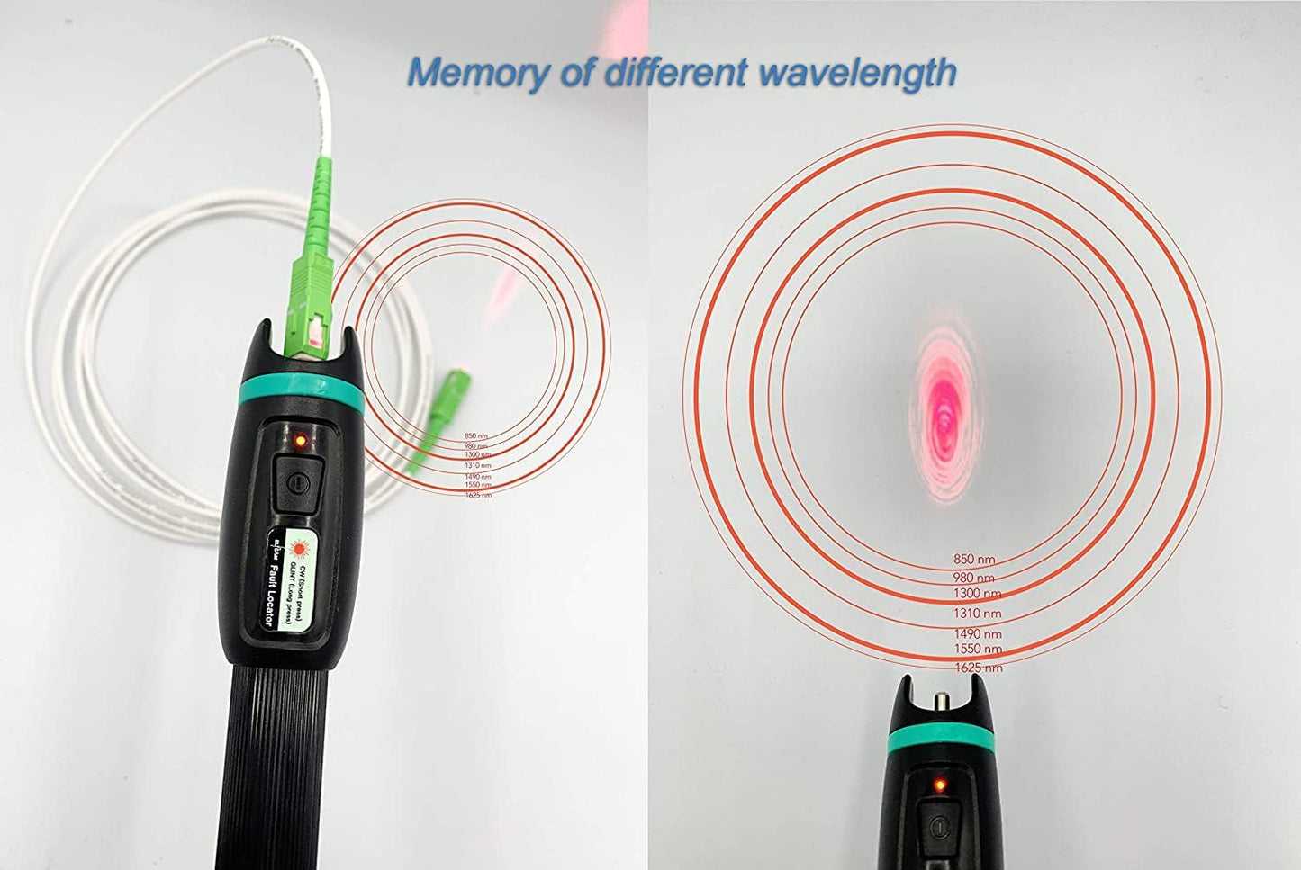 Glasfaserkabel Tester mit Rotlichtquelle (30mW), 30mW / 30KM