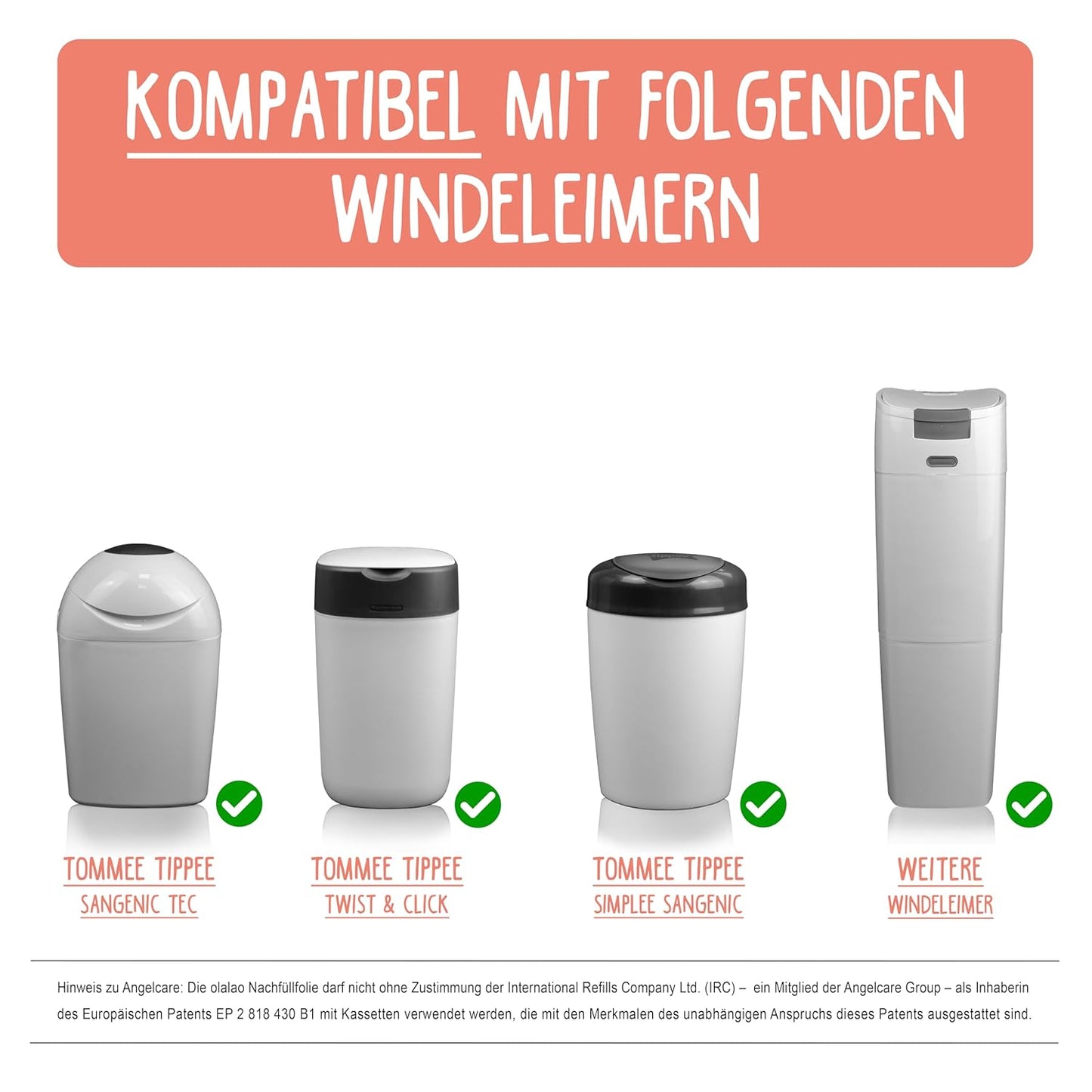 16er-Pack Nachfüllfolie für Windeleimer, 1 stück (16er Pack)