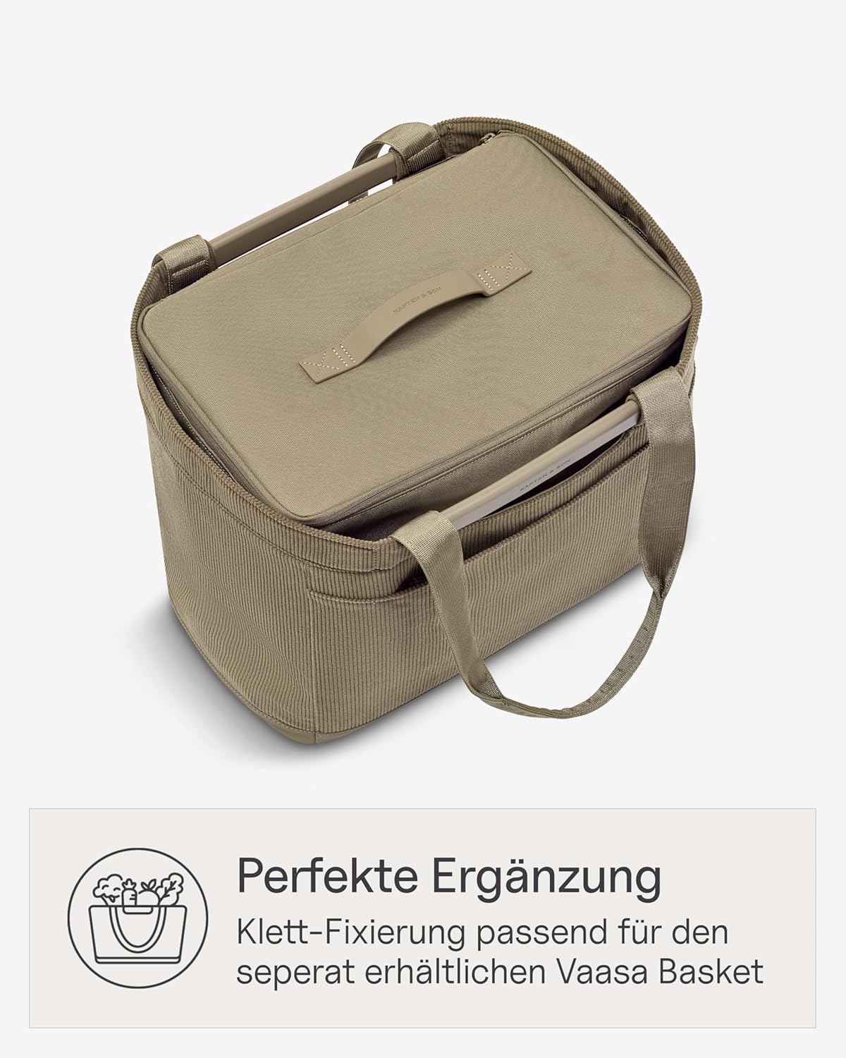Vaasa Kühltasche für Einkaufskorb, Dusty Khaki Cooling Inlay Large