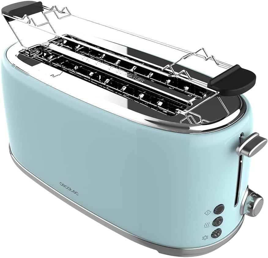Retro-Toaster mit Krümelschublade, Retro - 4 Scheiben Blue