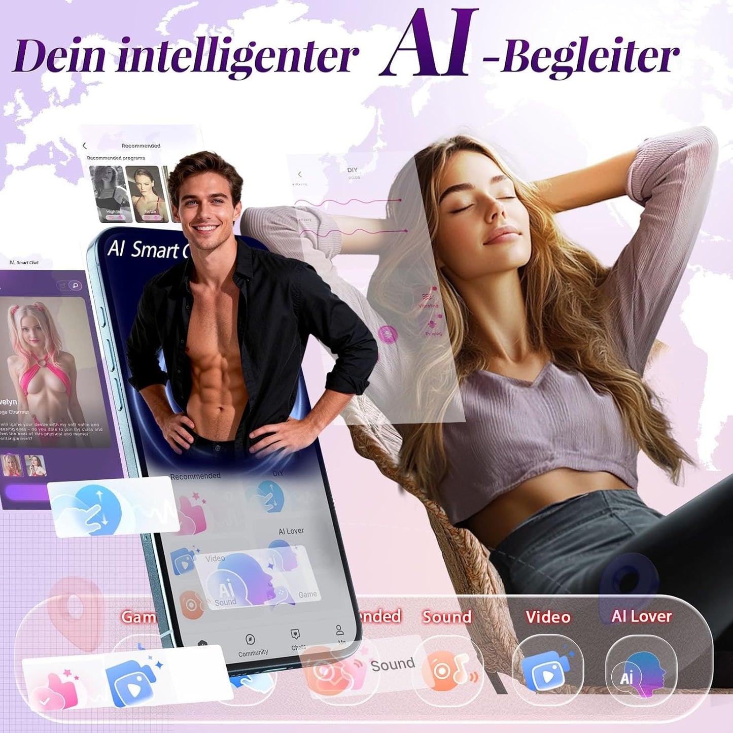 Vibrator für Frauen mit 7 Zungenleck-, Schlag- und Vibrationsmodi