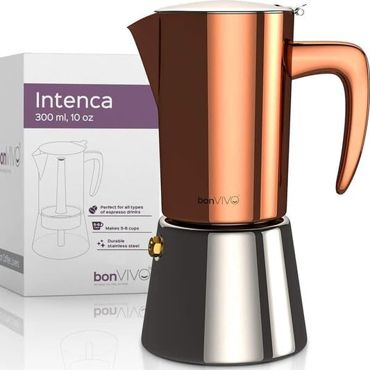 Espressokocher für 6 Tassen, 6 Tassen - 300 ml Kupfer