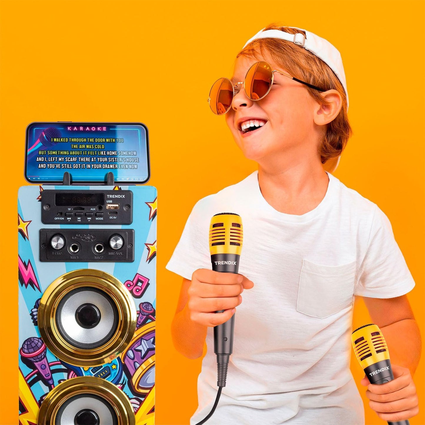 Karaoke-Maschine Music Star für Kinder mit 2 Mikrofonen, Music Star