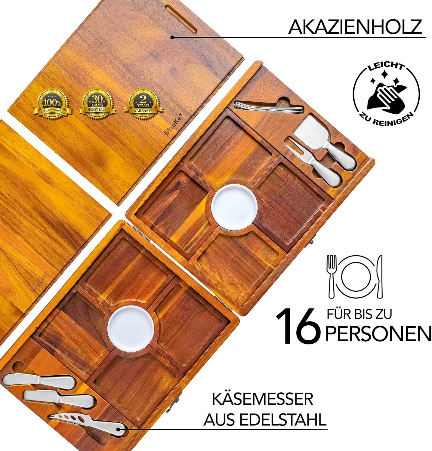 Käsebrett mit Käsemesser-Set, Acacia