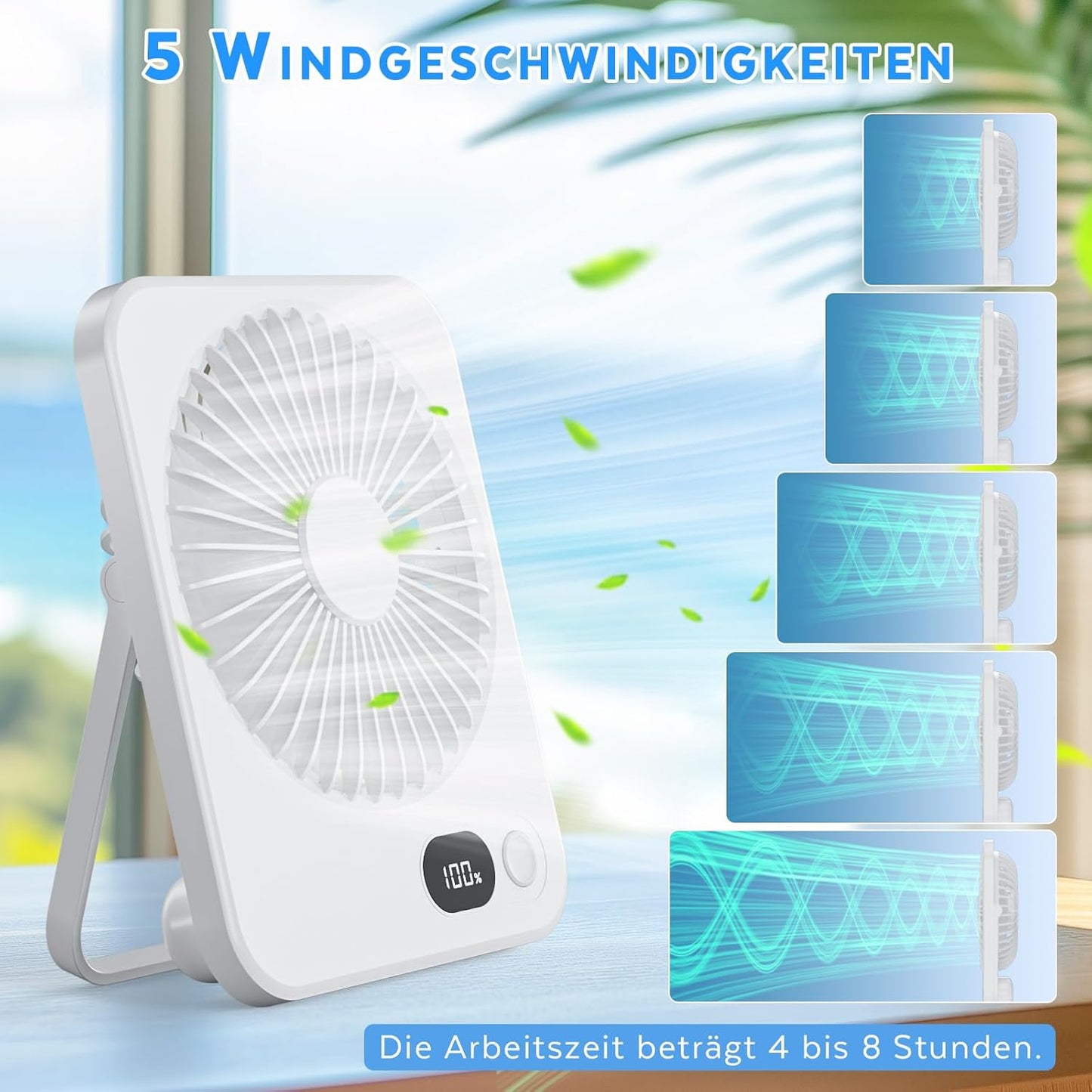 Leiser Tischventilator, White-a