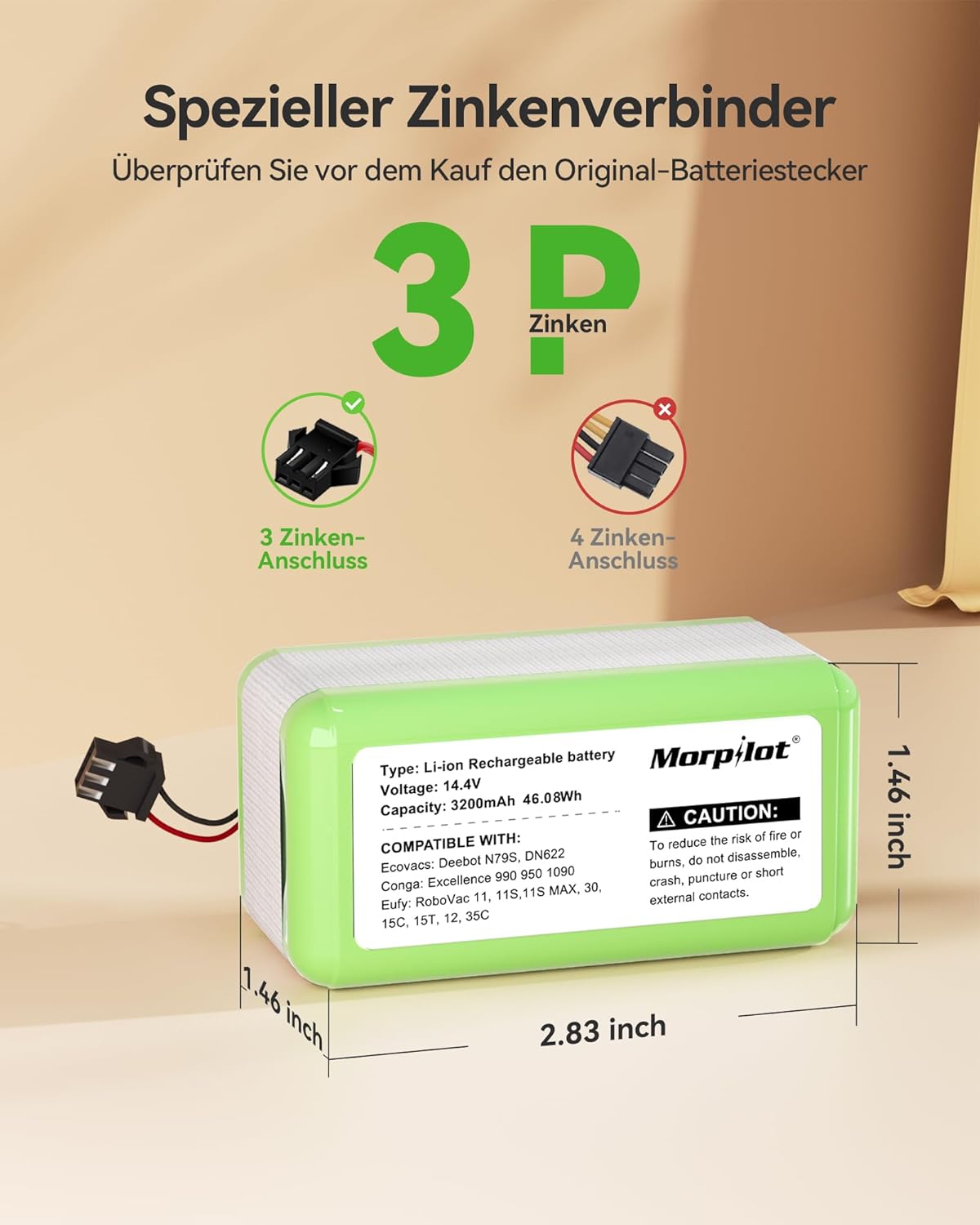 Ersatzakku für eufy RoboVac Modelle mit Schraubendreher, 3200 mAh with Screwdriver