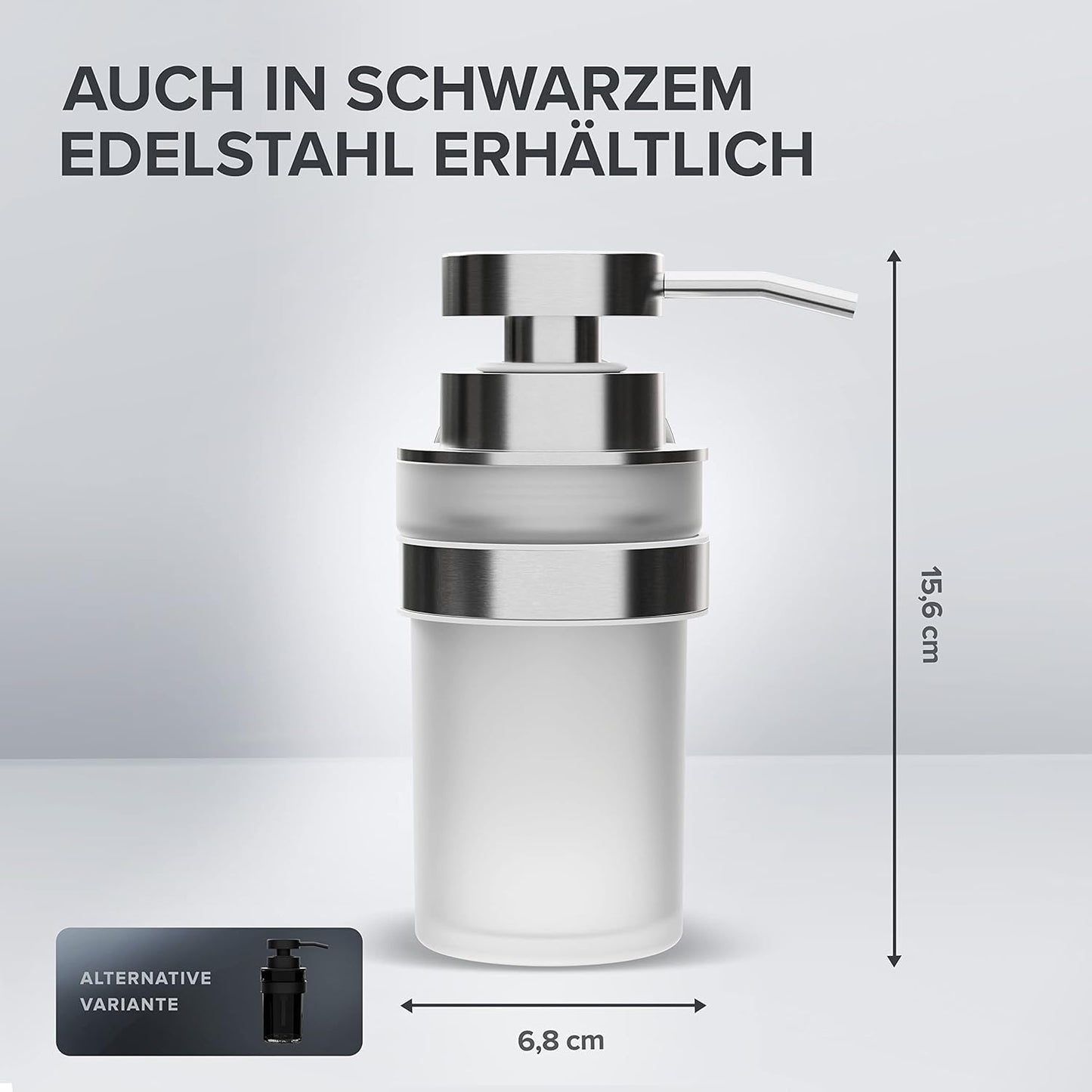 Seifenspender zur Wandmontage ohne Bohren, Silber Zum Kleben