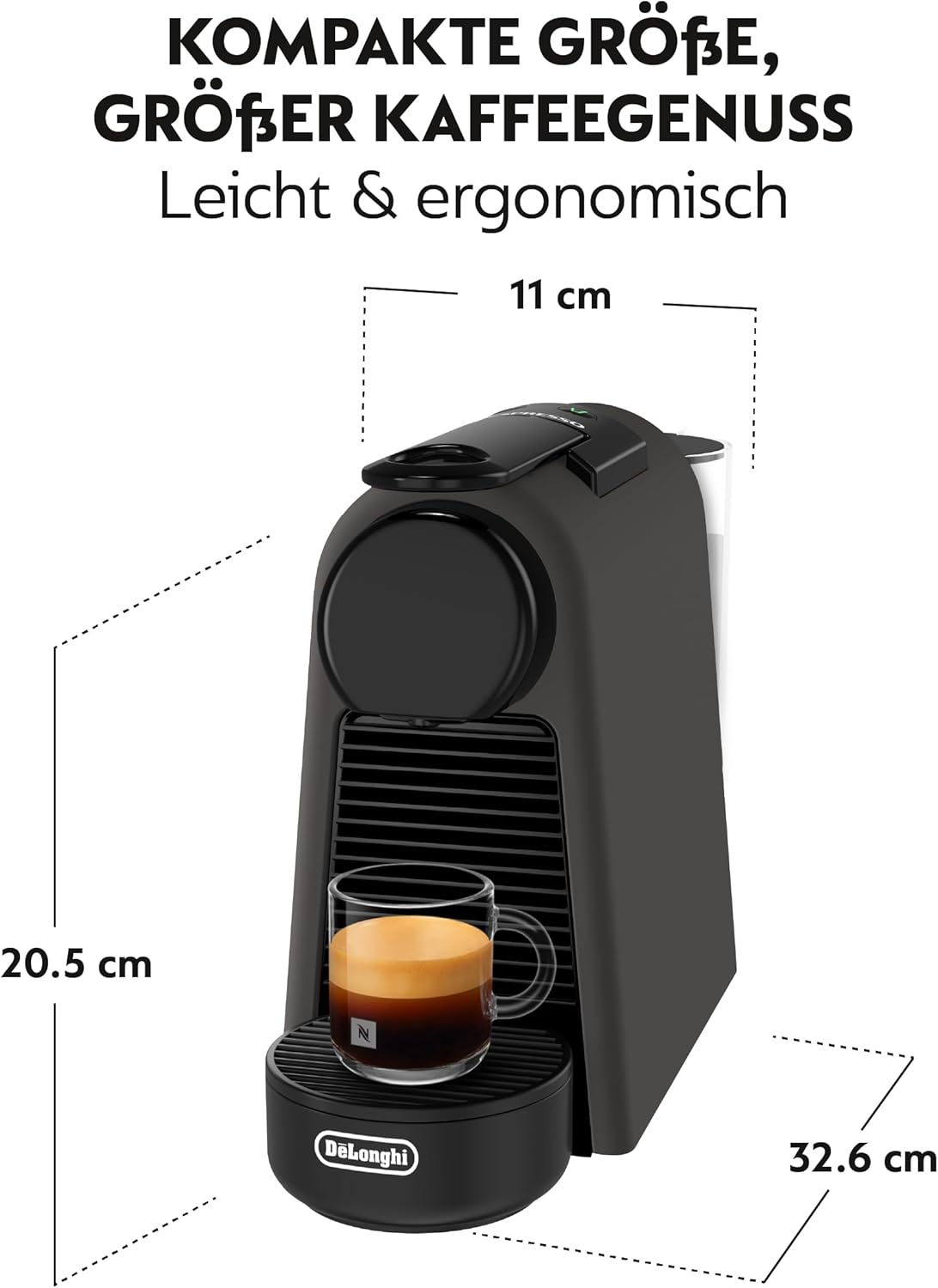 Nespresso Essenza Mini EN85.BKMT, Mattschwarz