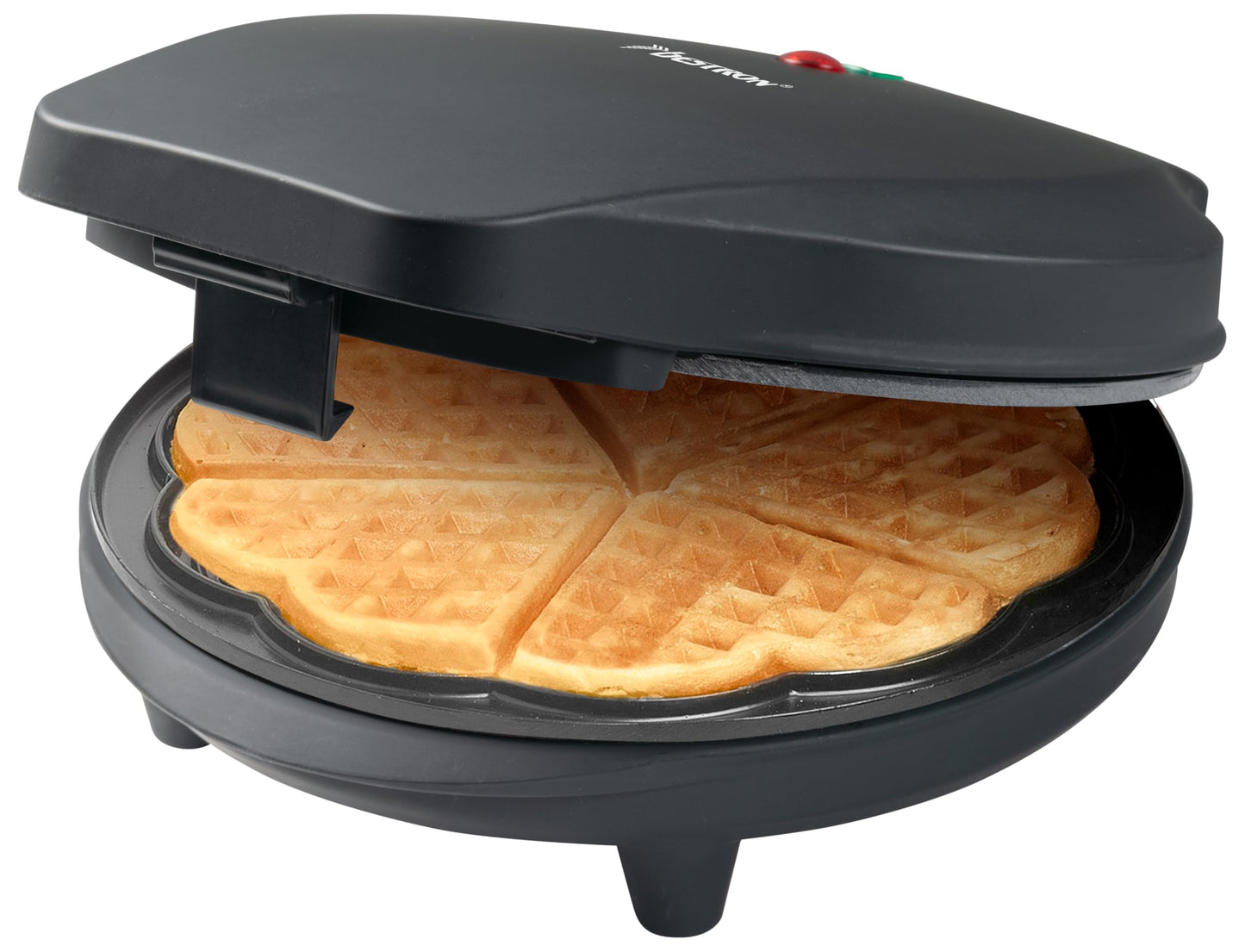 Herzwaffeleisen mit Antihaftbeschichtung, 700W, Mattschwarz