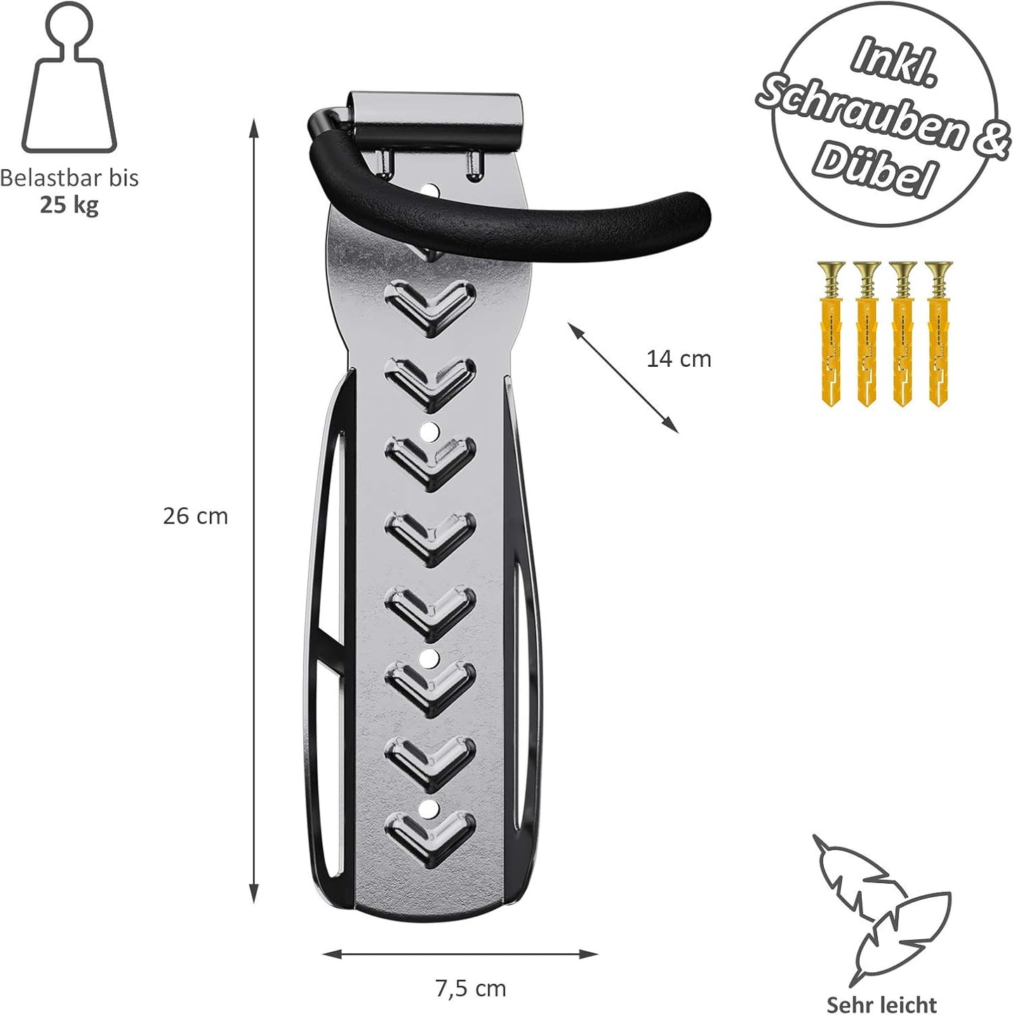 Velo Wandhalterung 4 Stück, Silber