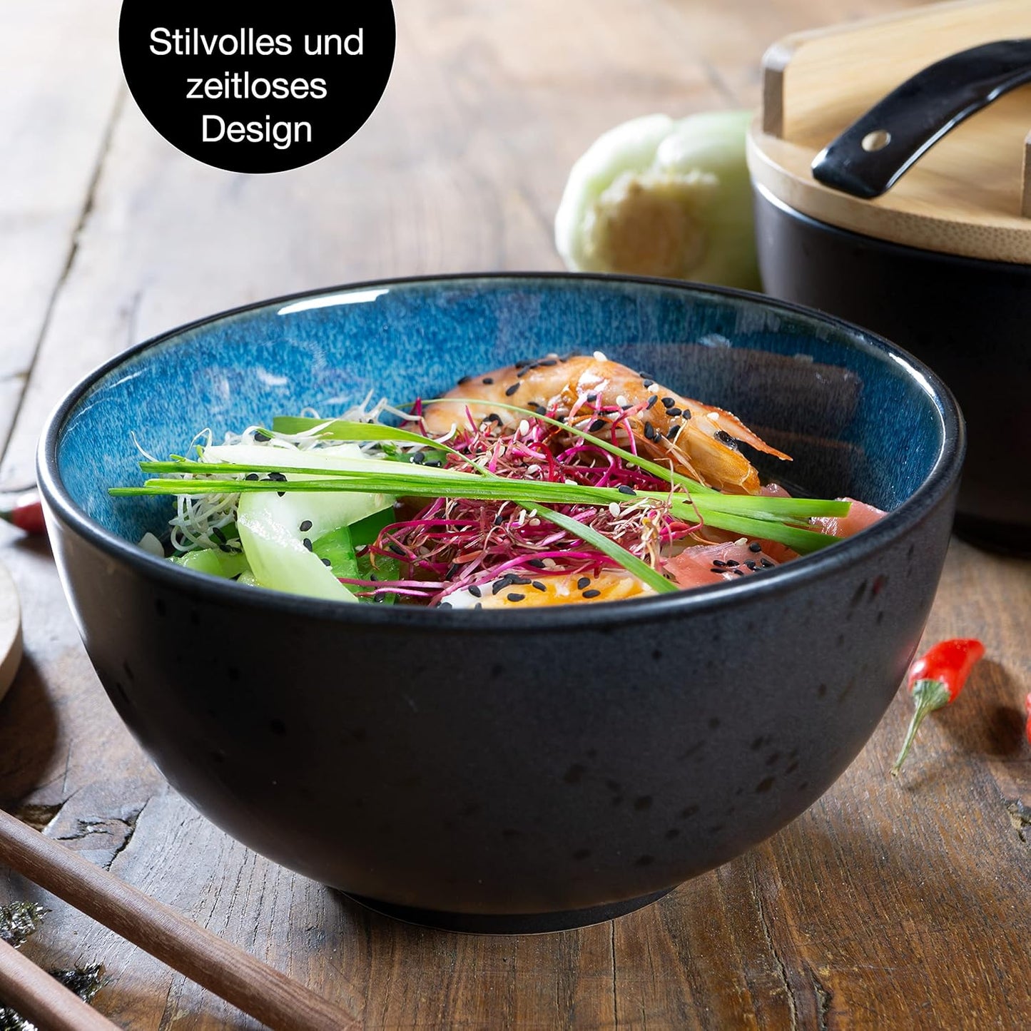 Ramen Schüssel Set, 2x Schale