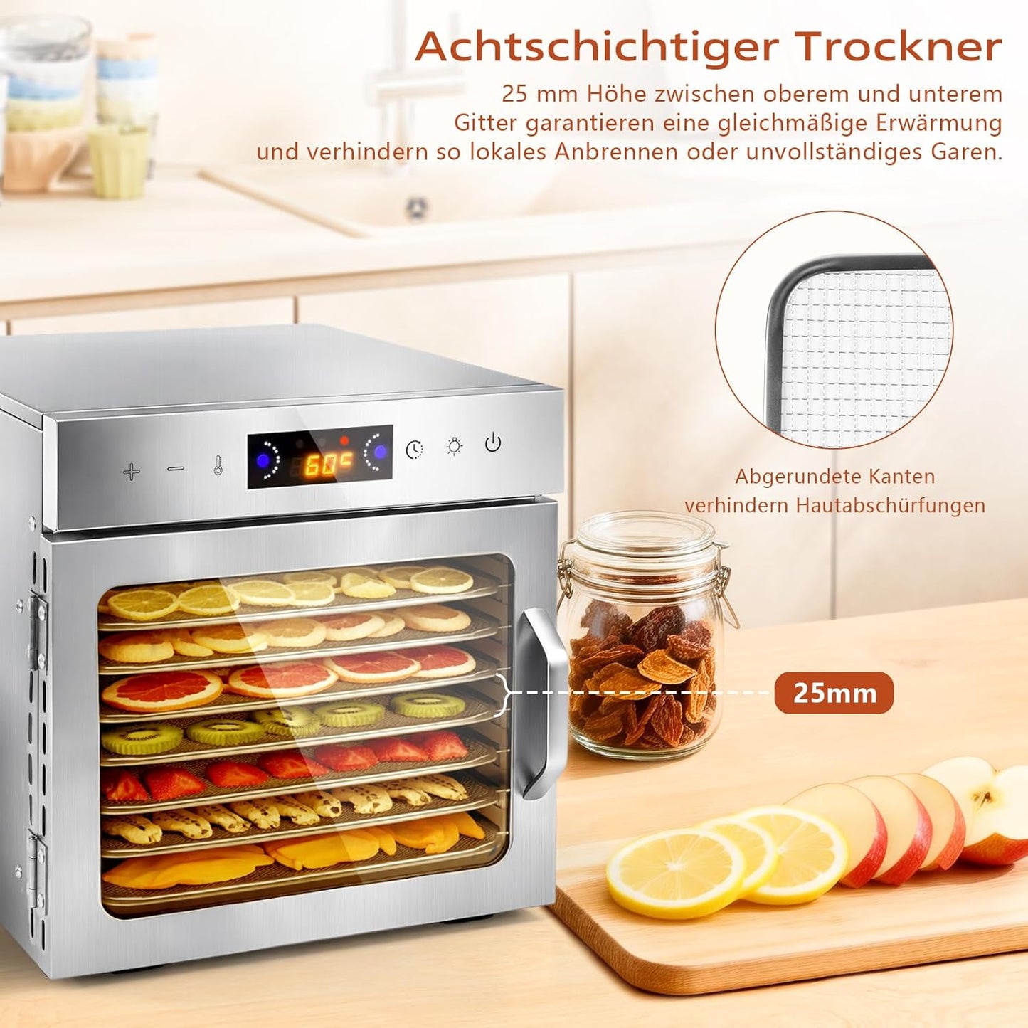 Dörrautomat mit 8 Einschüben und Rezeptbuch