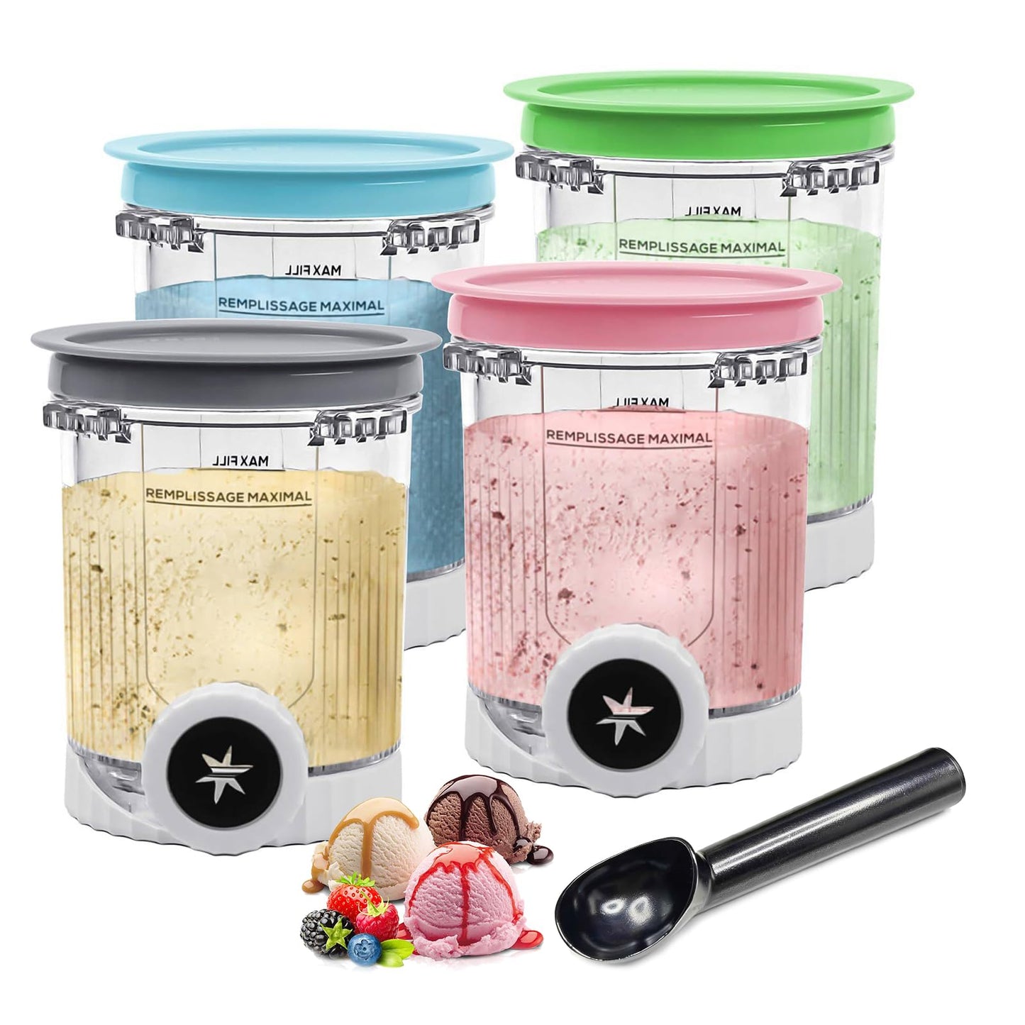 4 x Creami Swirl Behälter für die Ninja Creami NC700/NC701 Serie