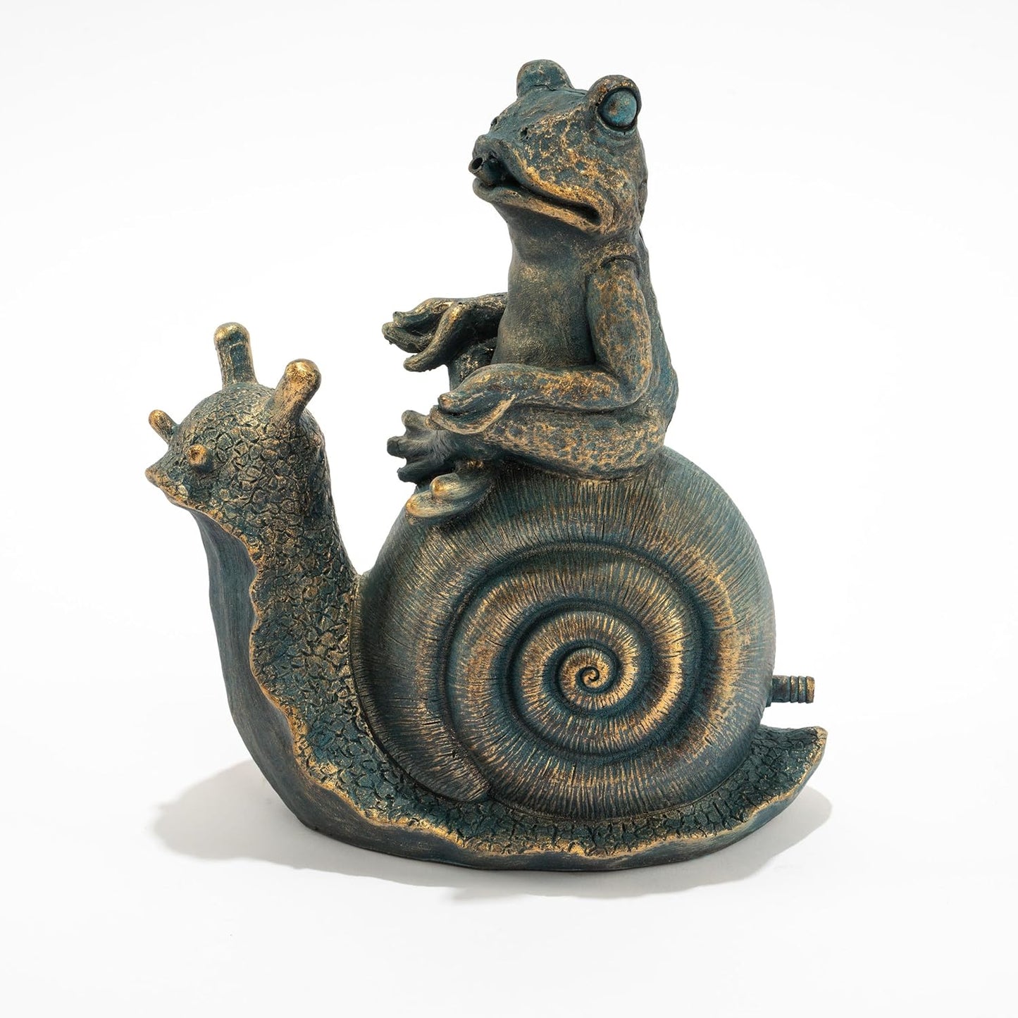 Wasserspeier-Figur Frosch auf Schnecke Lilly & Nelly