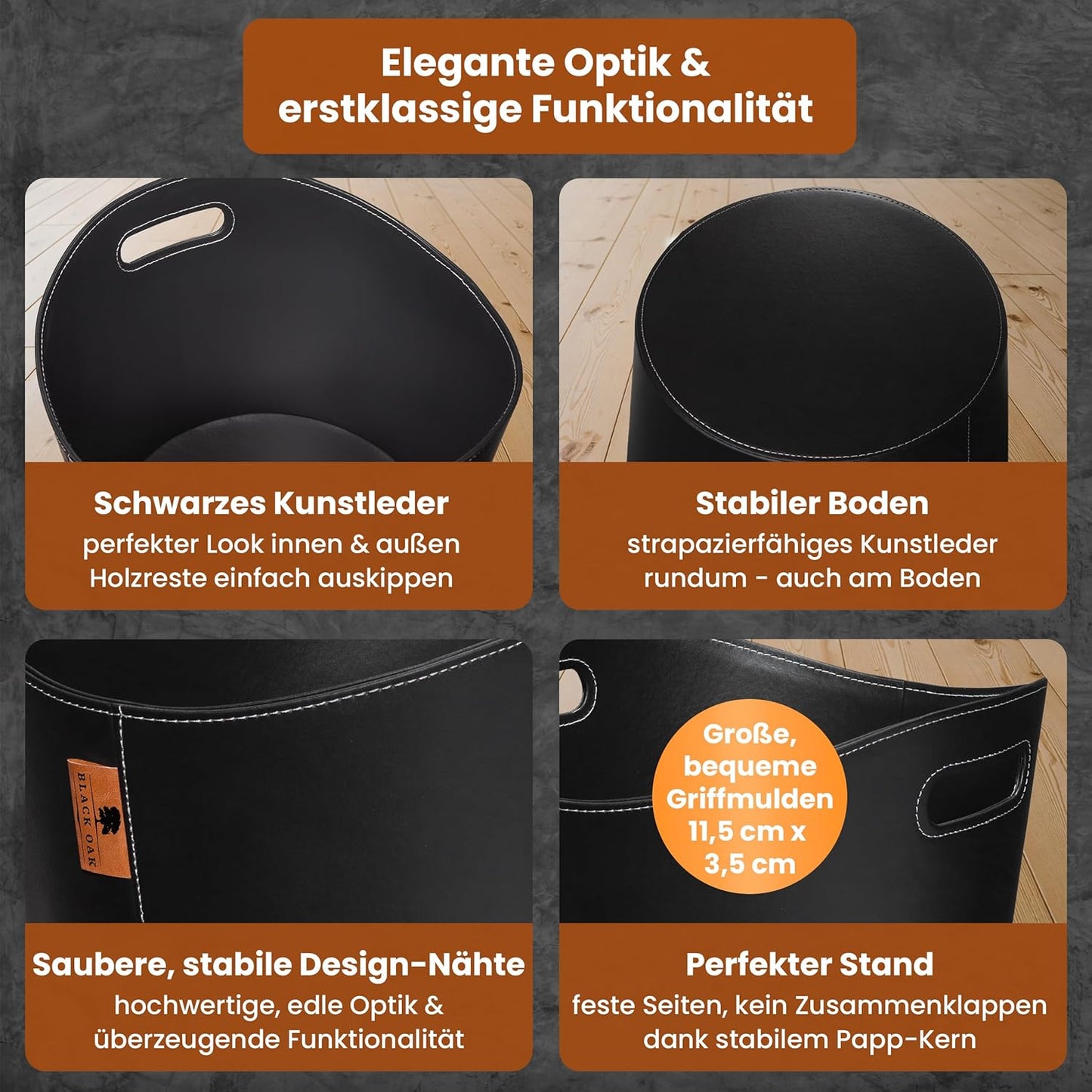 Korb für Kaminholz, 40 Liter 1er Set