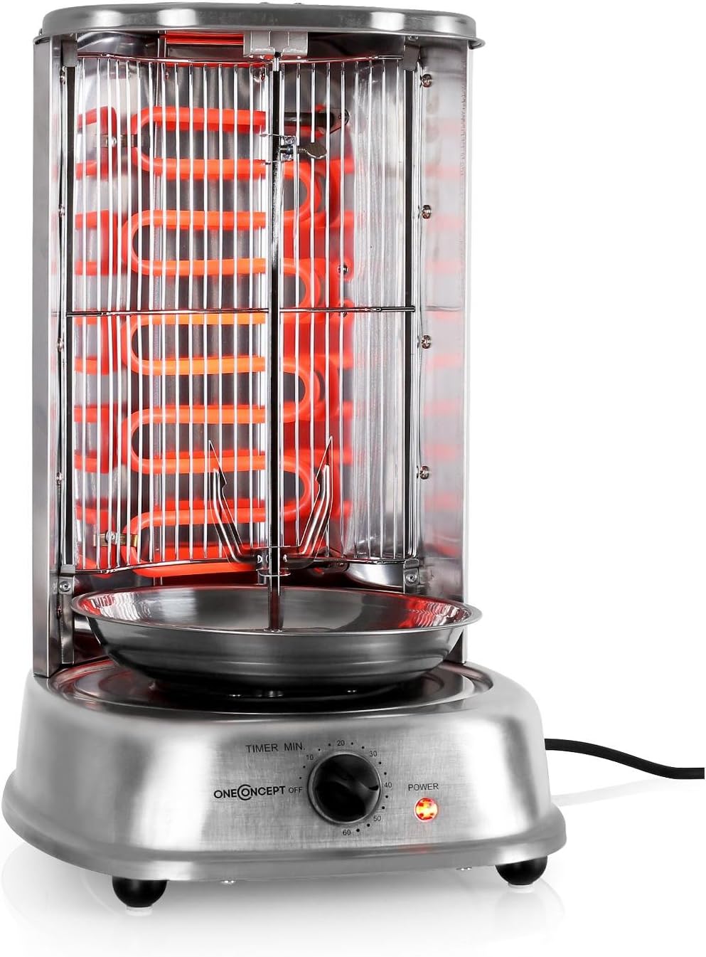 Kebap Master - Vertikalgrill mit Drehspiess, ohne Schiebetür, Silber