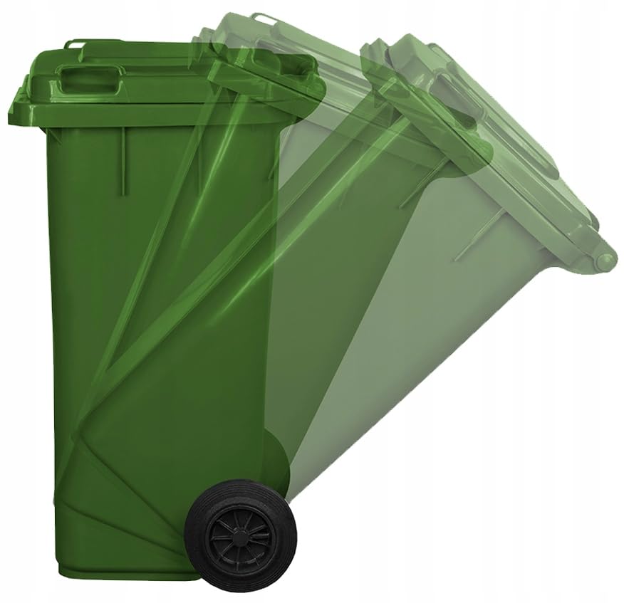 Mülltonne 120L mit Rädern, Grün