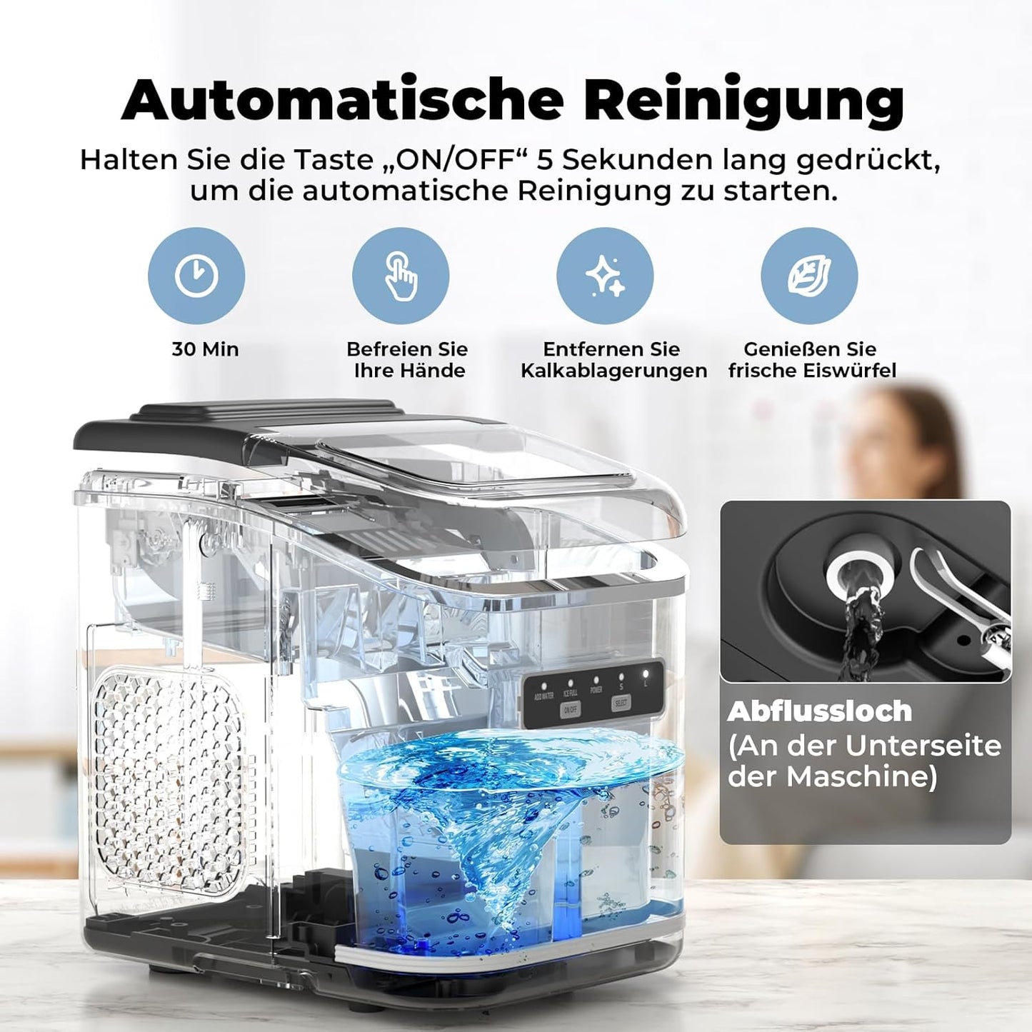 Eiswürfelmaschine mit Infrarot-Sensorsystem