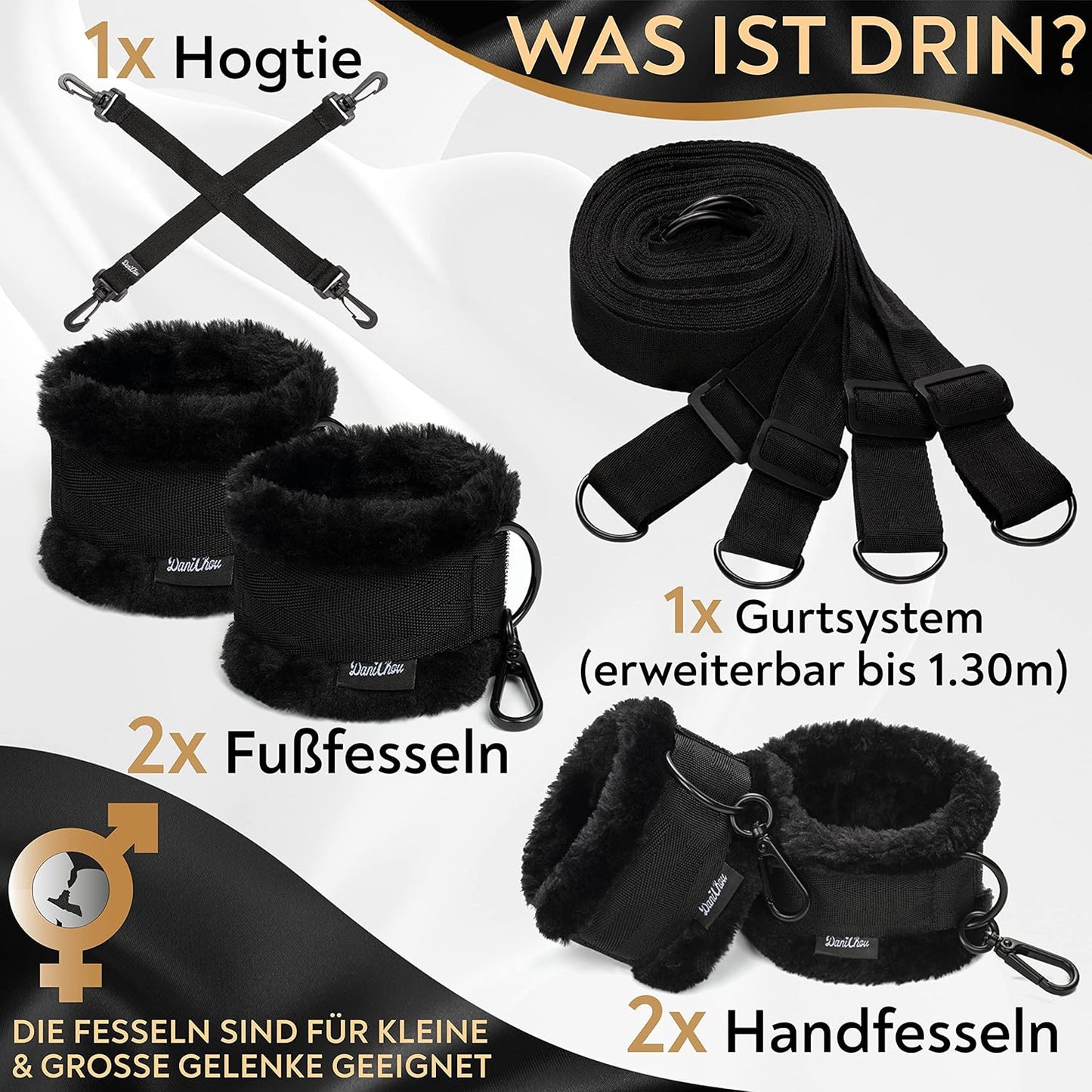 BedLock Pro Bettfesseln mit Plüschfesseln