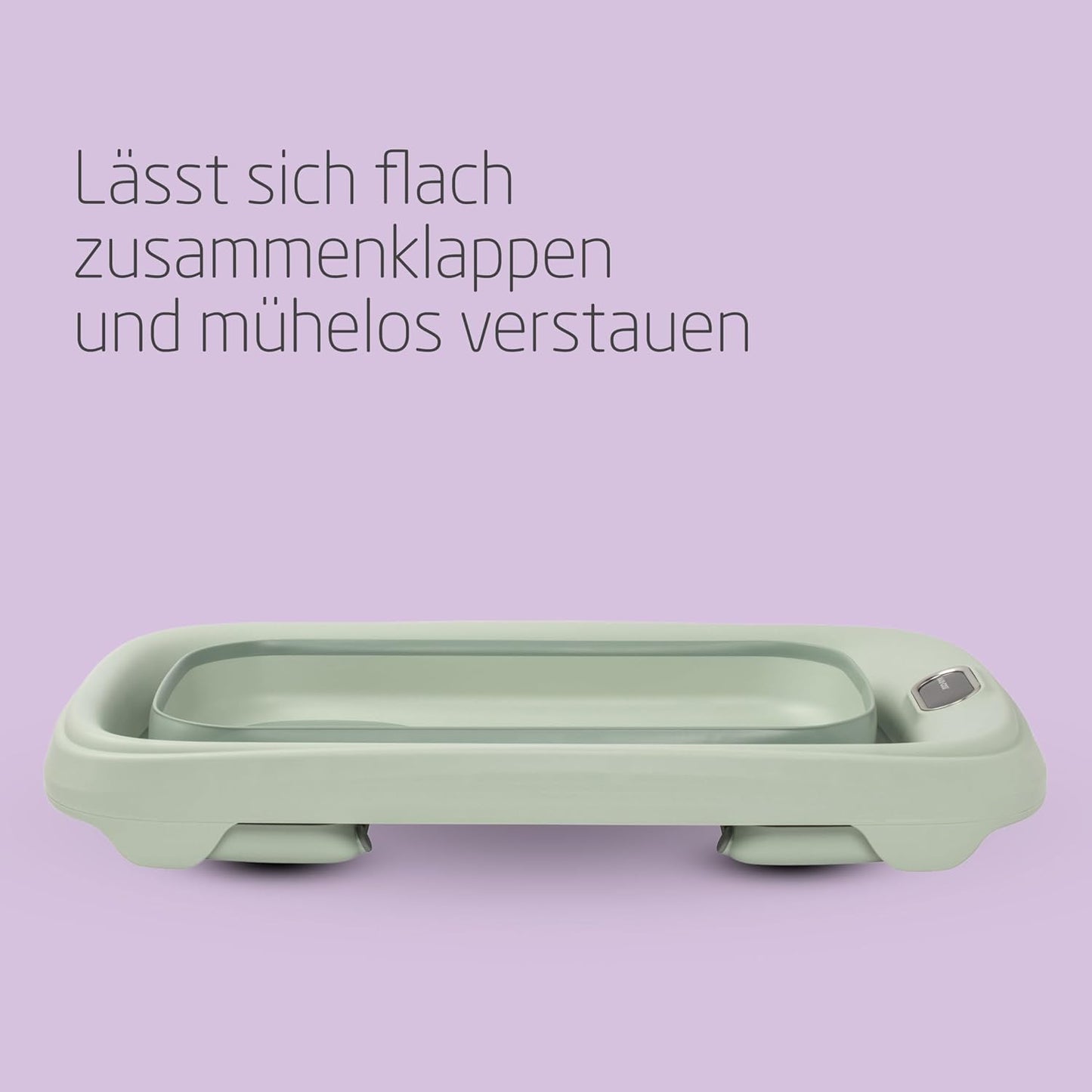 Indigo faltbare Babybadewanne mit Thermometer, Sage Green
