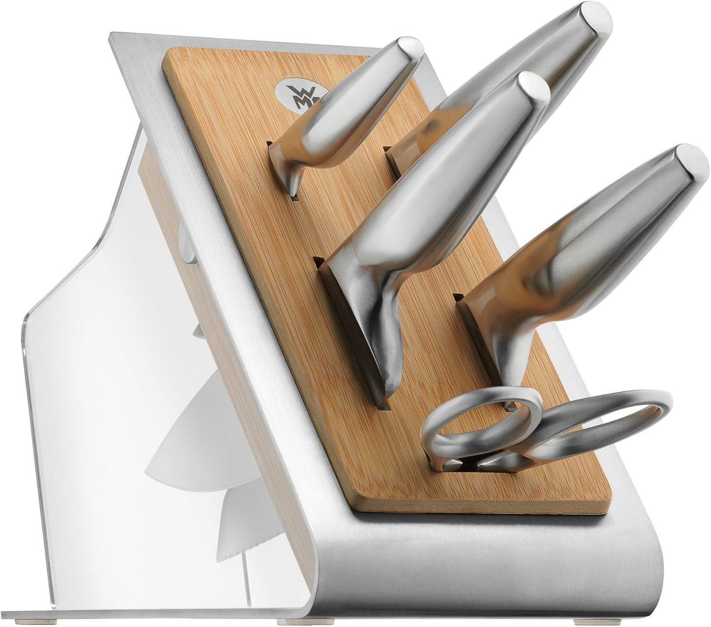 Chef's Edition Messerblock leer (für 4 Messer, 1 Schere), Bambus transparent