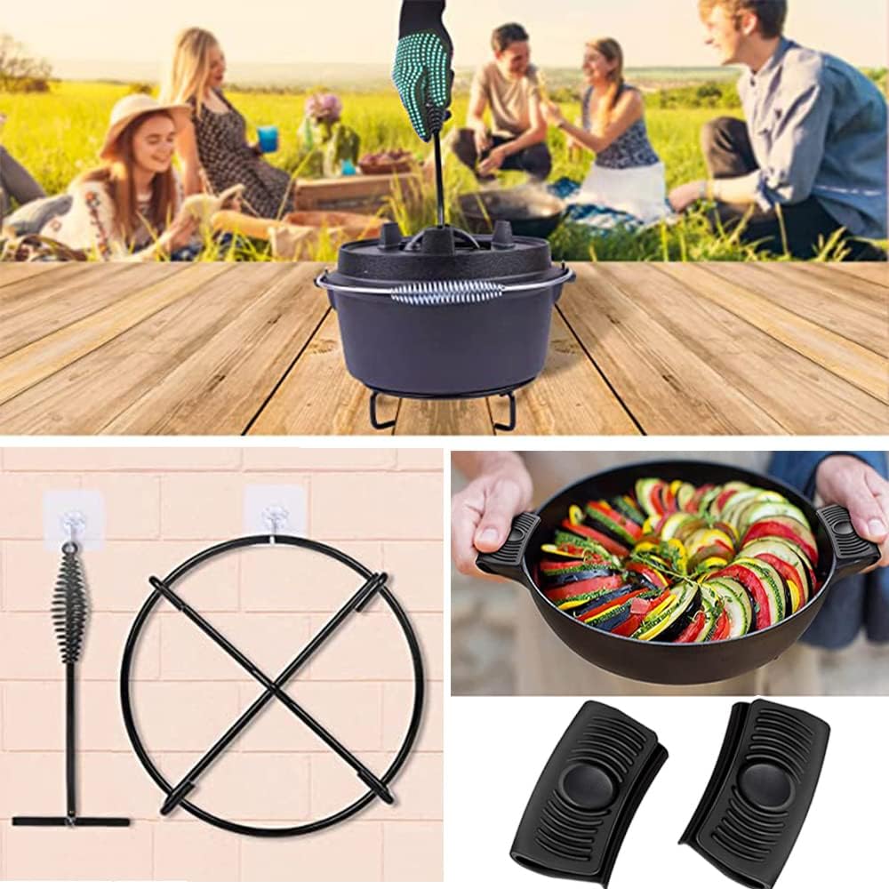 Dutch Oven Zubehör Set, 26cm Deckelheber und Untersetzer