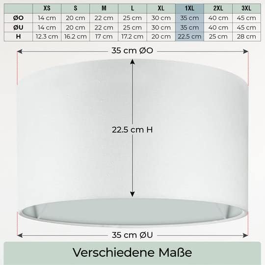Lampenschirm, Weiss Ø35cm | Höhe 22,5cm