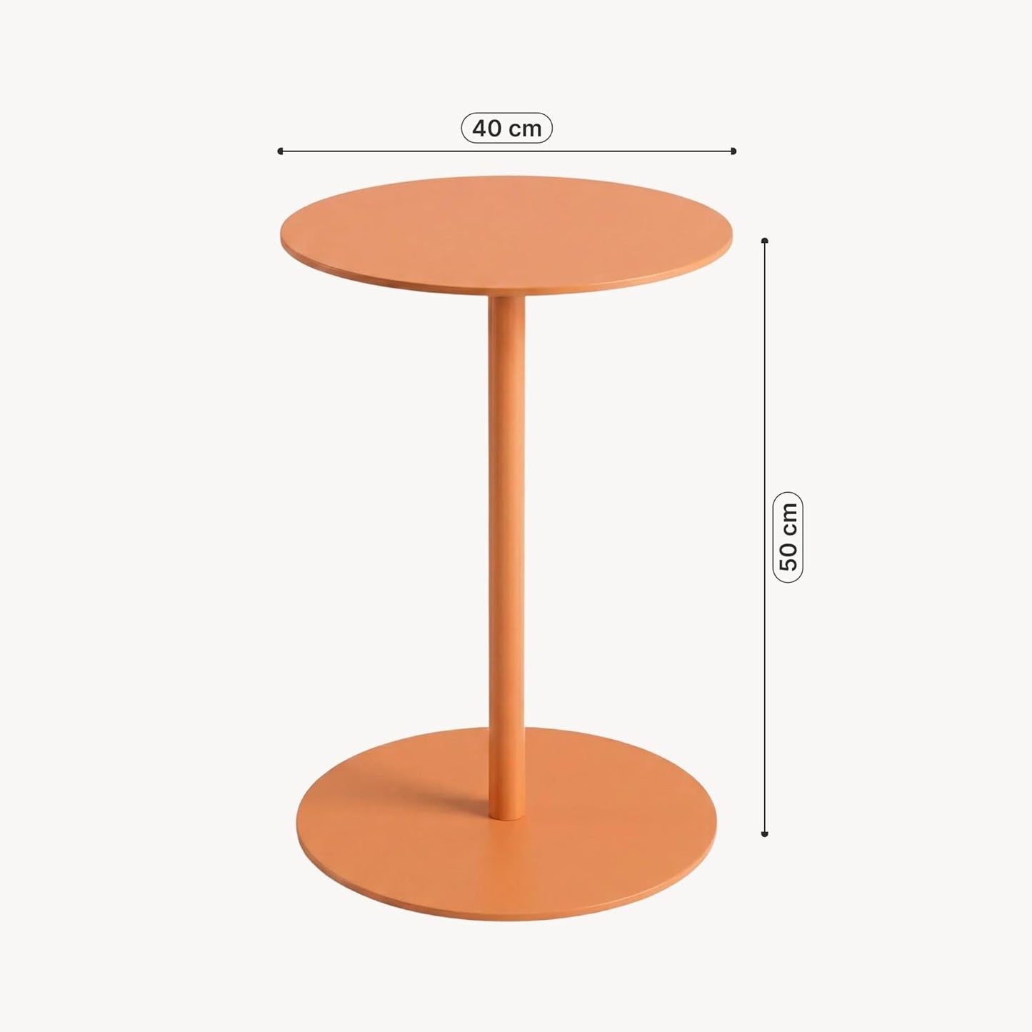 Beistelltisch Nastätten, Orange Rund