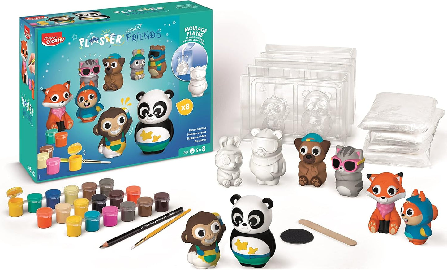 Gipsfiguren Bastel- und Mal-Set Plaster Friends, Maxi