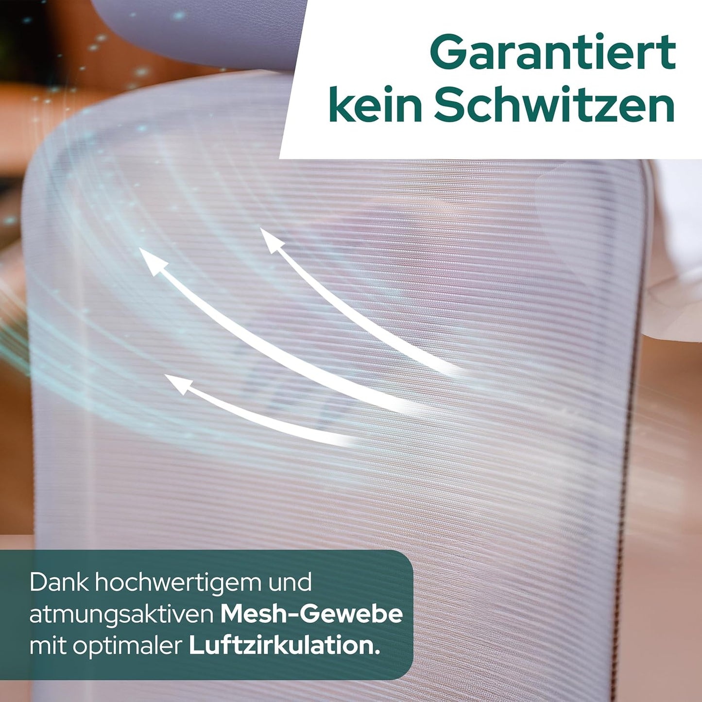 Ergonomischer Bürostuhl mit Lordosenstütze, Ohne Kopfstütze Hellgrau/ Grau