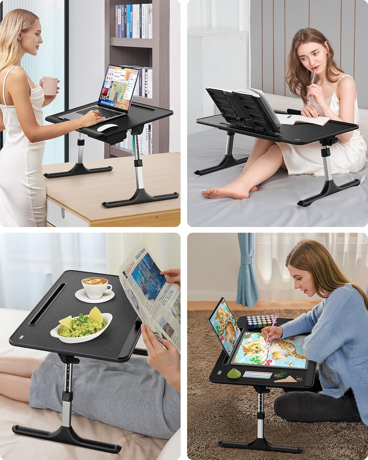 Klappbarer Betttisch, Schwarz, 60*40cm