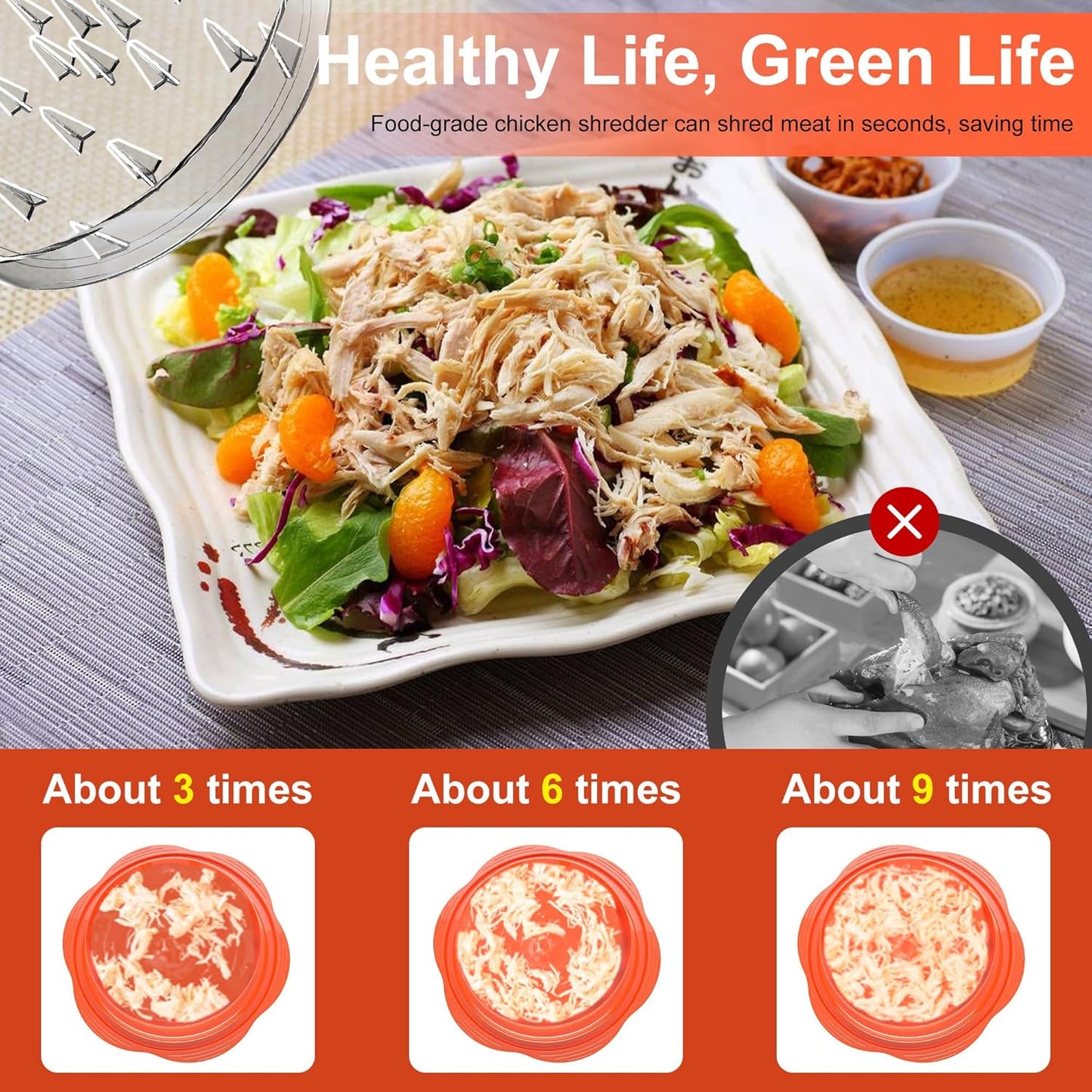 Pulled Chicken Shredder, Orange