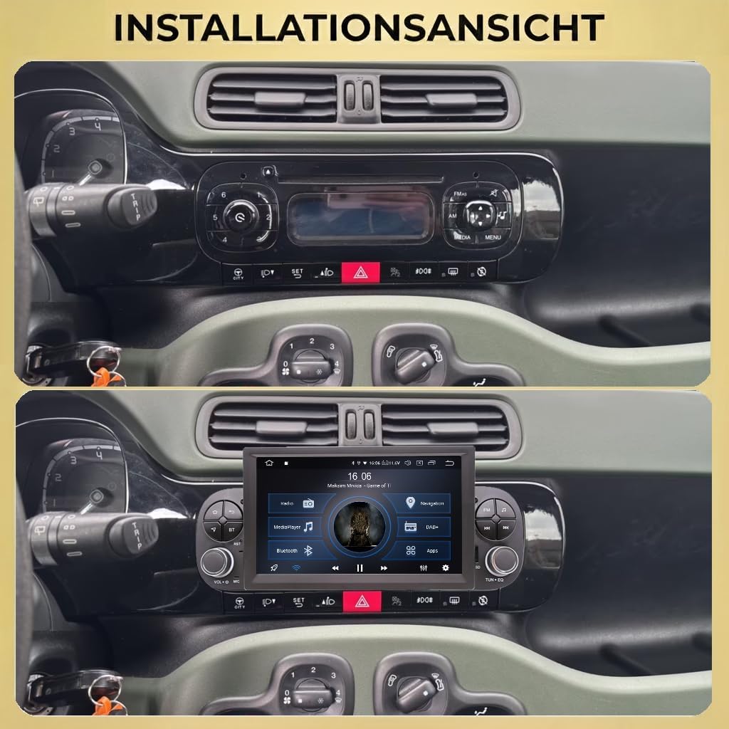 AFIP7-L2 Android 14 Autoradio mit Navigation für Fiat Panda (MK3 Typ 319) 2013-2020, AFIP7-L2
