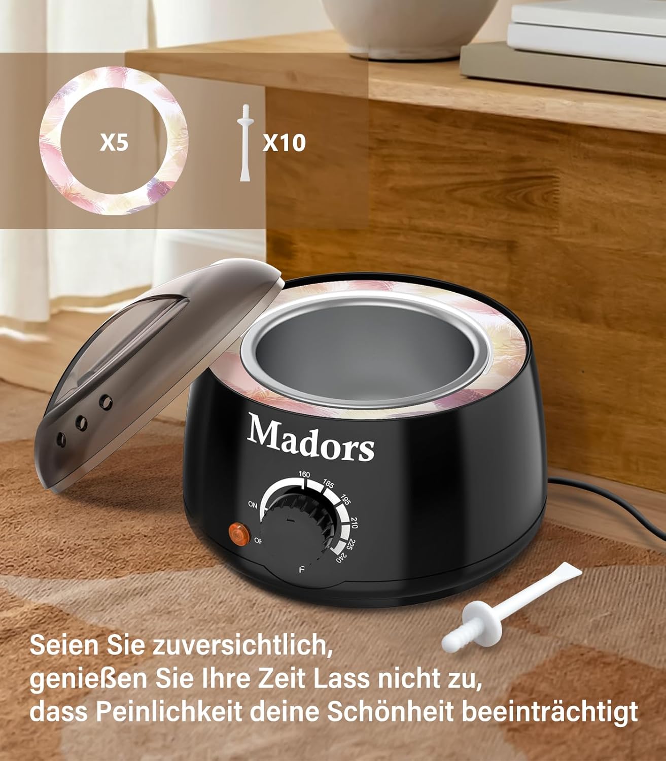 Wachswärmer-Set für Haarentfernung, Black