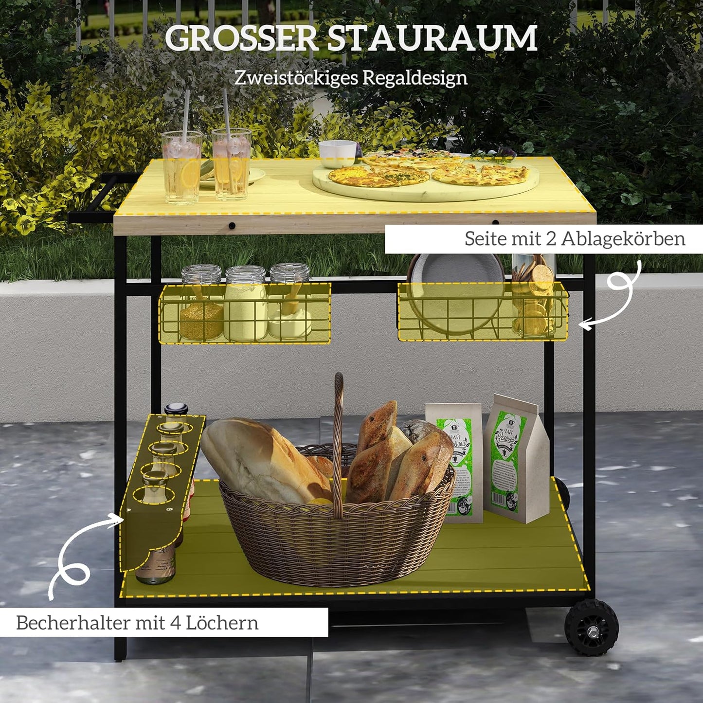 Servierwagen für Garten und Balkon