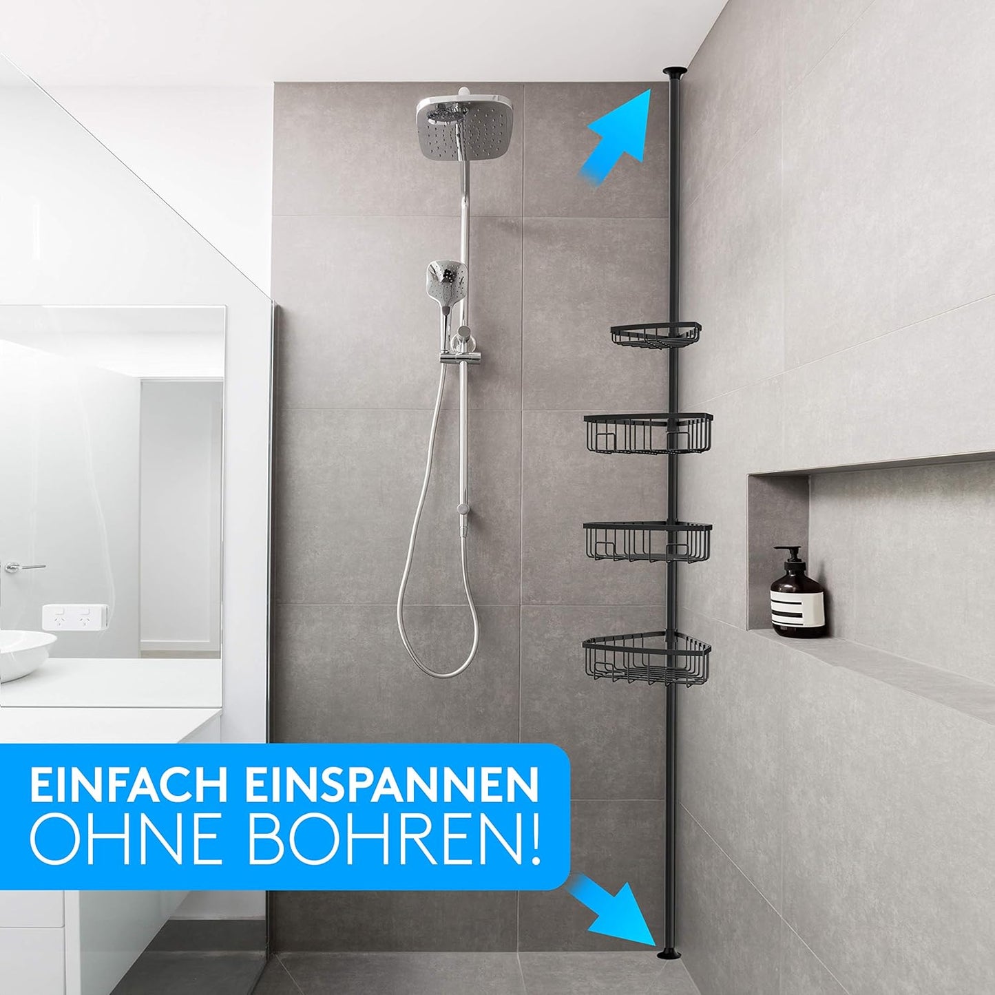 Teleskop-Duschregal für Dusche ohne Bohren