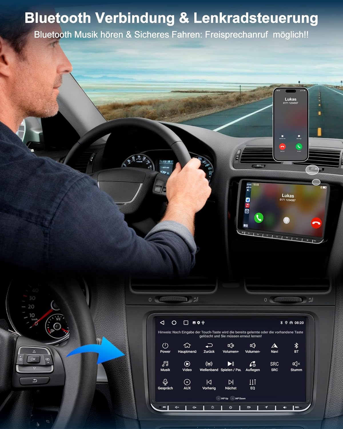 2Din Autoradio mit Bildschirm und Navi (9 Zoll)
