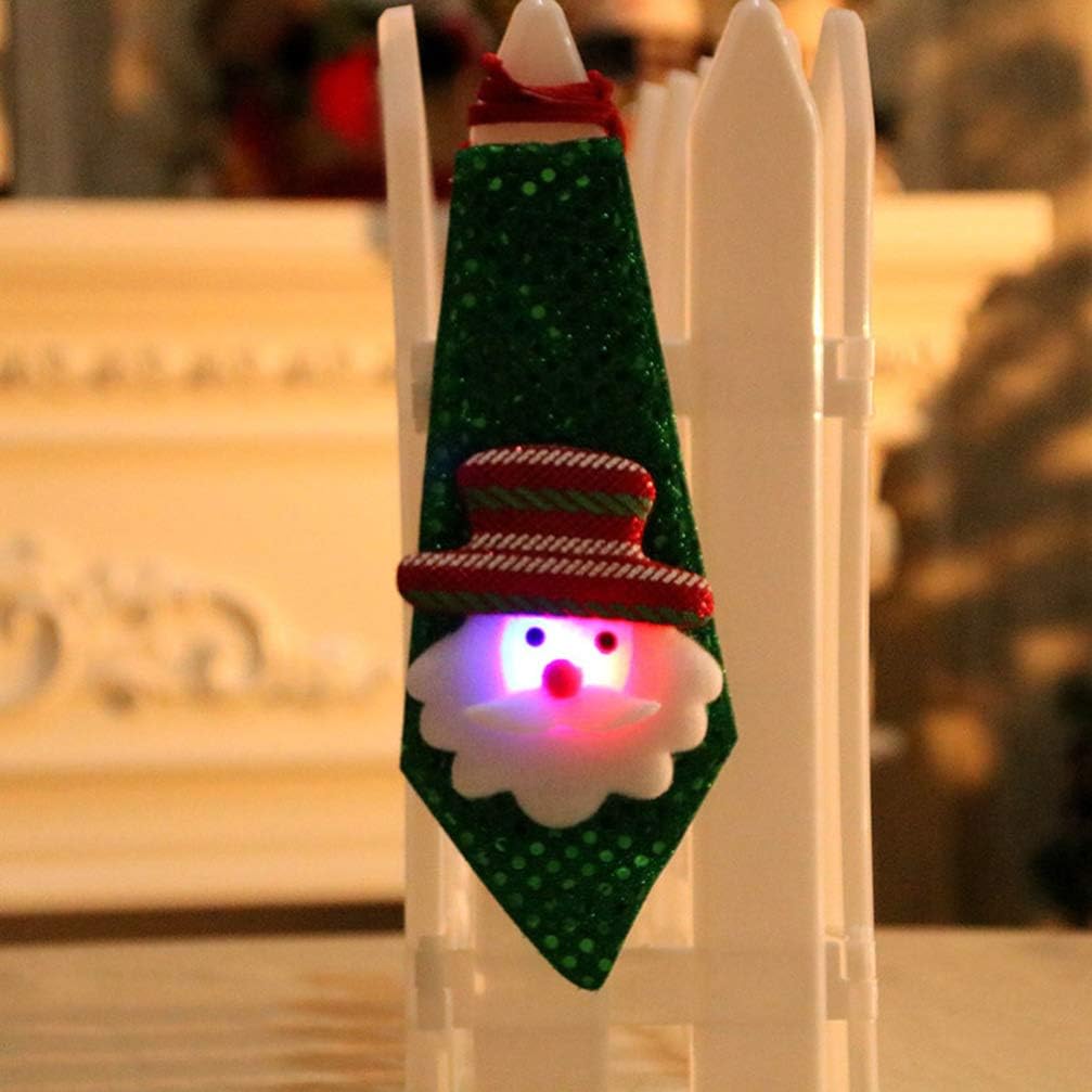 Leuchtende Weihnachtskrawatte mit LED und Pailletten, 3 Stück