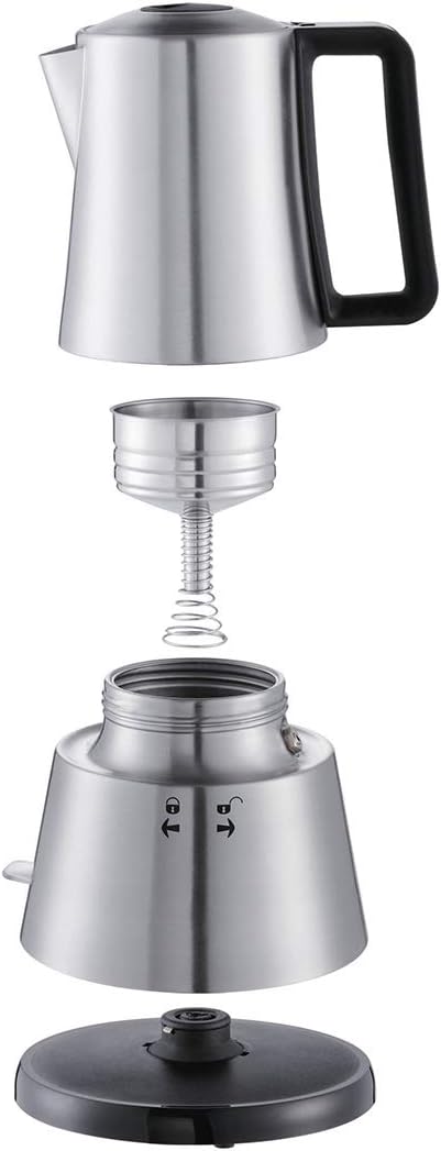 Moka Maker 5918 - Espressokocher, Edelstahl 3-4 Tassen Single