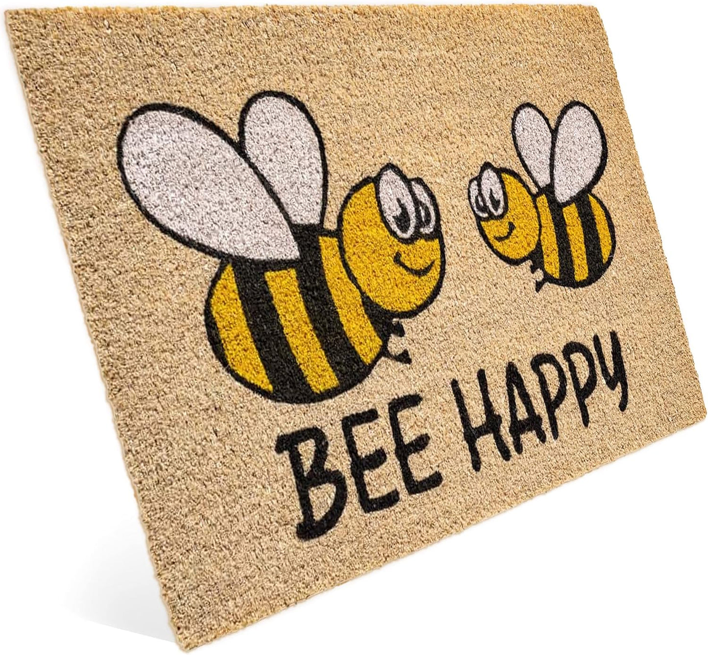 Fussmatte Bee Happy aus Kokos (40x60 cm), Bienen Bee Happy