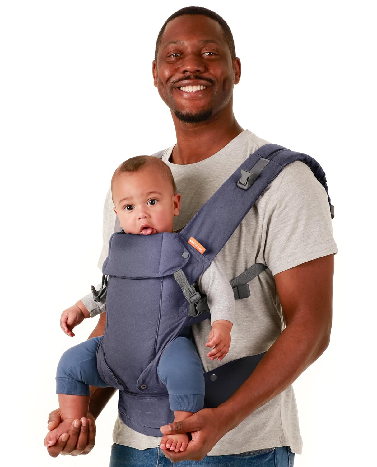 Ergonomische Babytrage für Neugeborene und Kleinkinder, Blaues Leinen