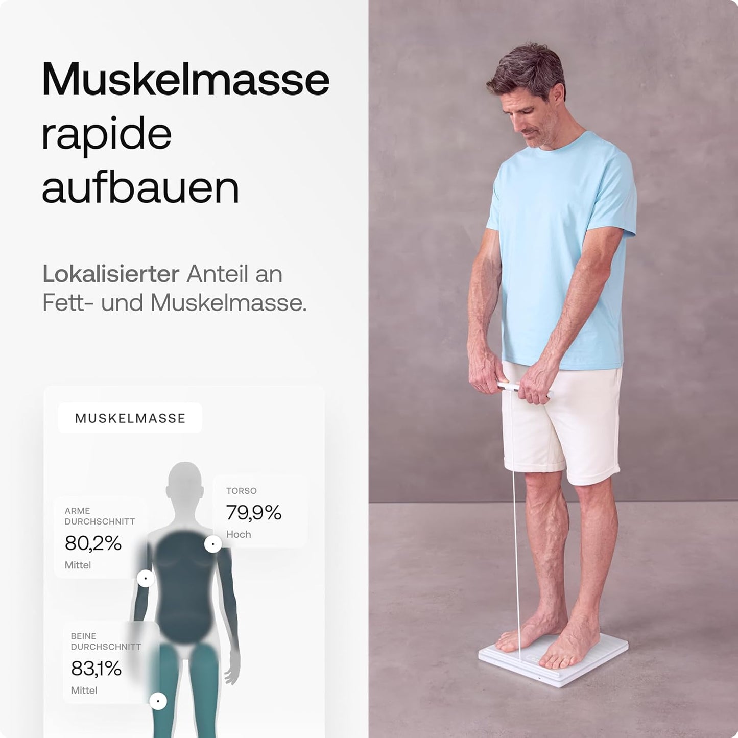 Body Scan WLAN-Waage mit Körperanalyse, Weiss, Body Scan