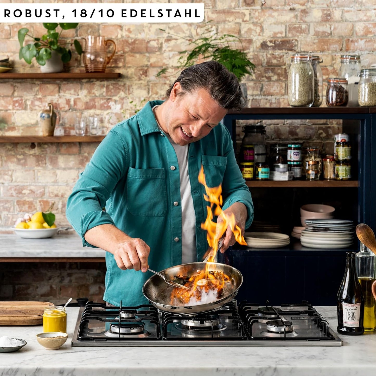 Cook Smart Bratpfanne, 28 cm Fry Pan Uncoated Edelstahl