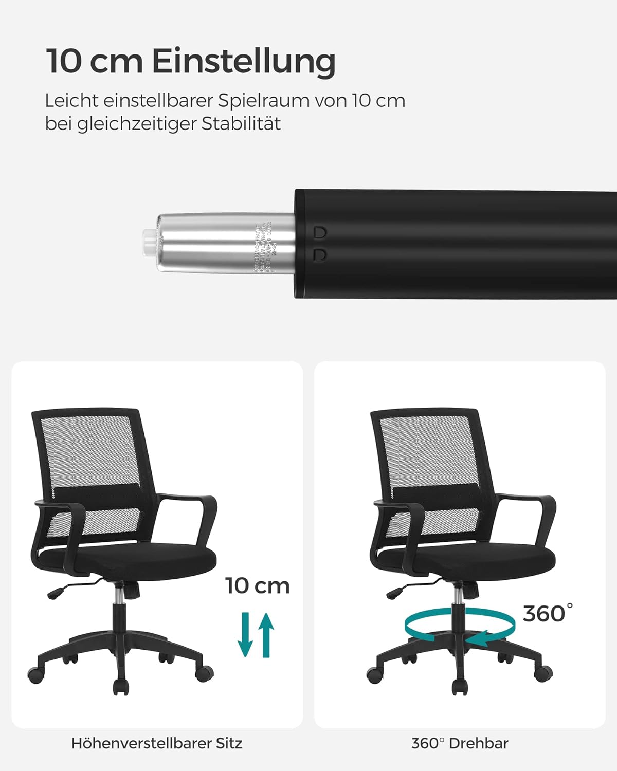 Gasdruckfeder AOP101B01, Schwarz