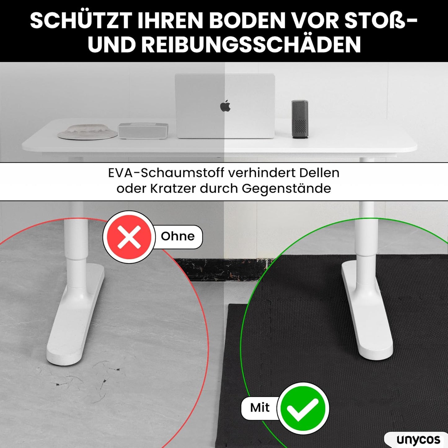 Bodenschutzmatte Puzzlematte Set (12/20/28 Teile), #05 Schwarz 30 x 30 x 1 cm