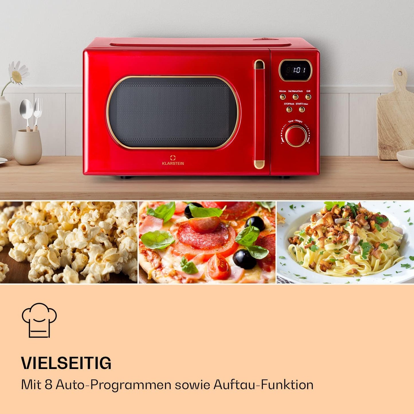 Mikrowelle Julieta mit Grill, Rot
