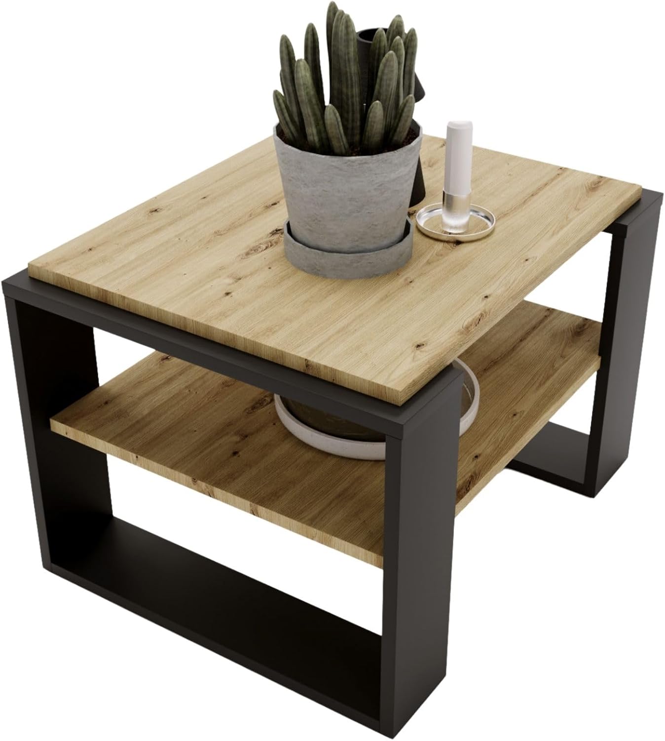 Kaja 63 Couchtisch mit Ablagefläche, Artisan-schwarz
