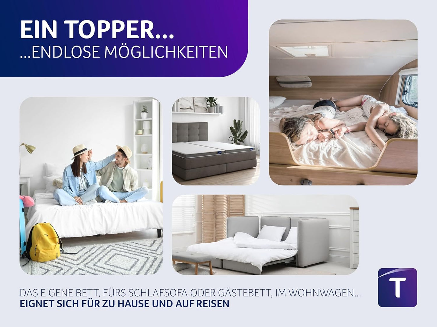 Matratzentopper, 80 x 200 cm, 80 x 200 cm Gelschaum