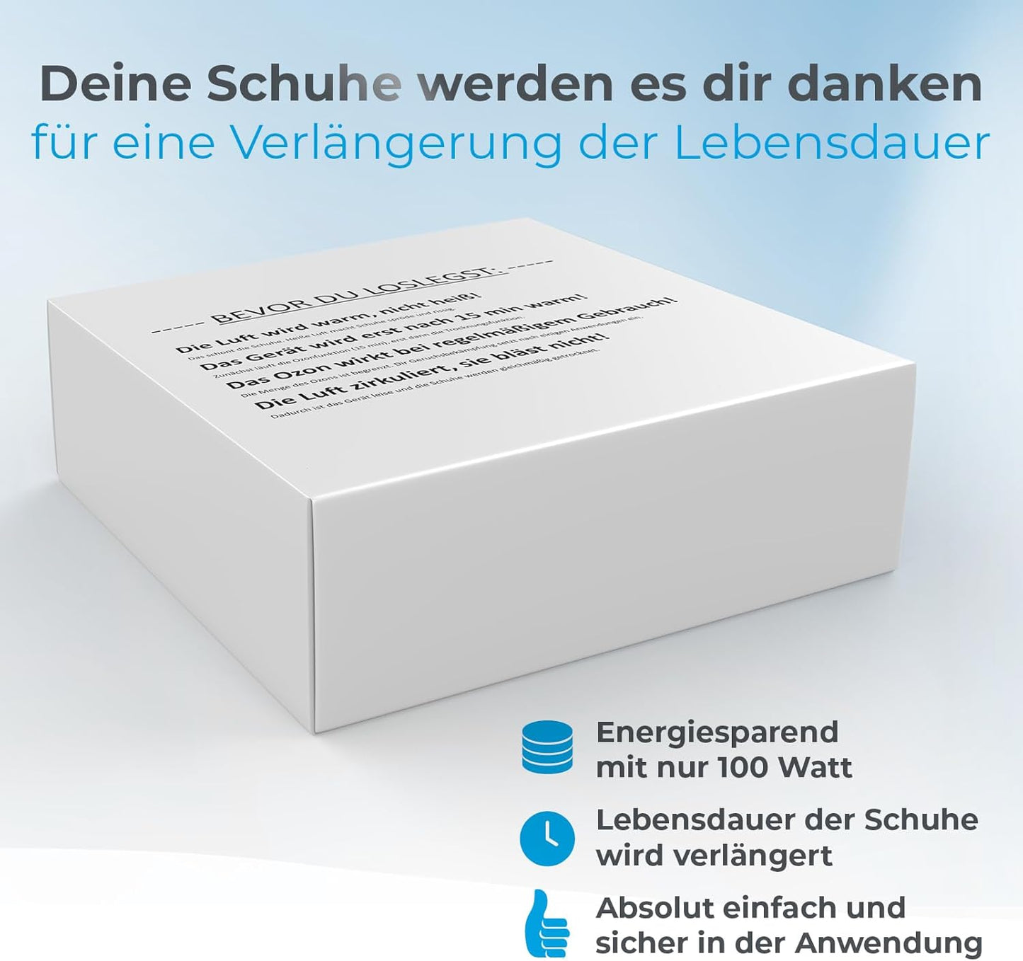 Elektrischer Schuhtrockner & Schuhwärmer für Ski- und Winterschuhe, grau