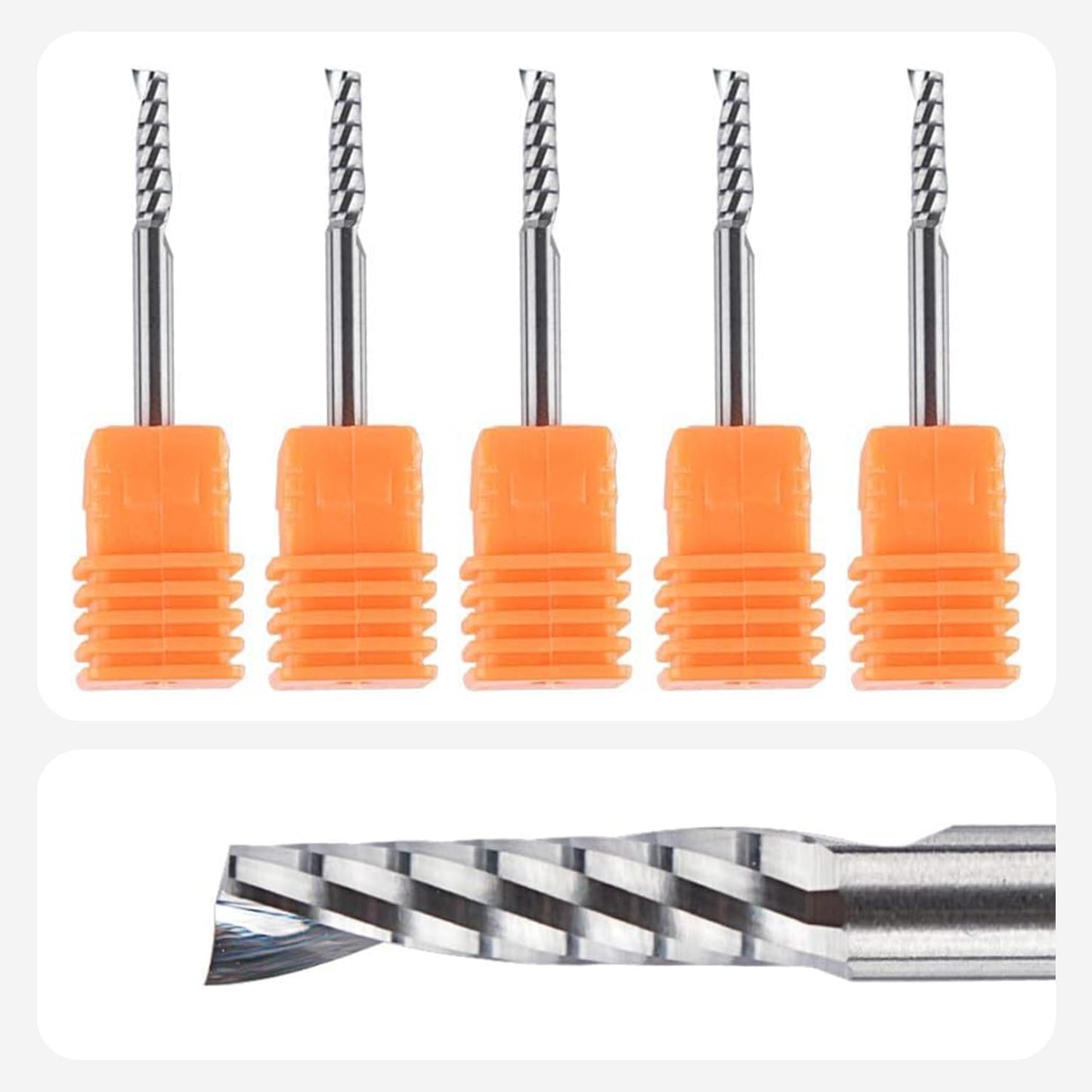Einschneidiger CNC-Fräser-Set, 5 Stück, D3.1-L12-5pcs
